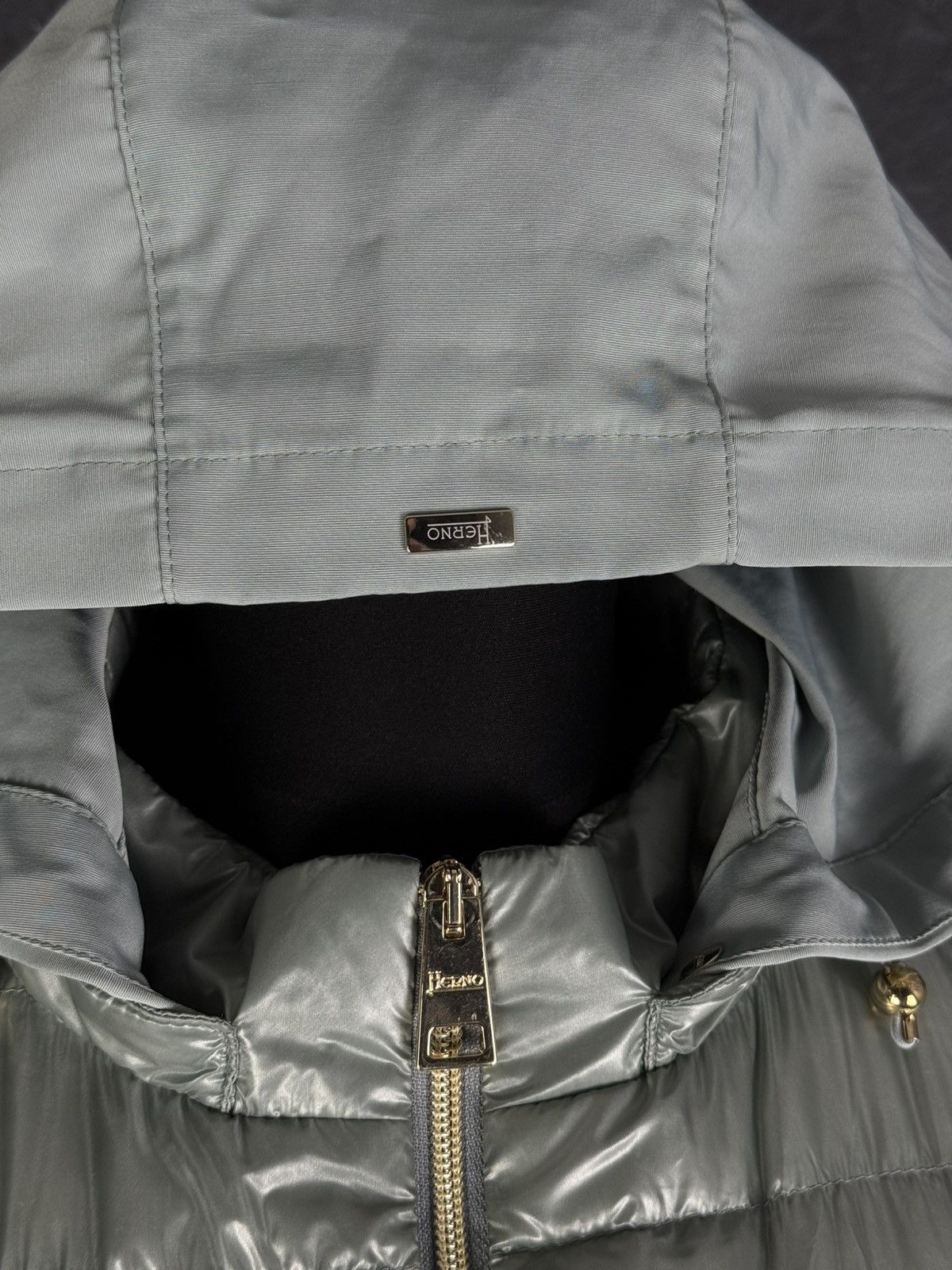 Herno Herno Women’s Long Down Puffer Jacket Hooded Silver Gray Size XXL / US 16-18 / IT 52-54 - 7 Thumbnail