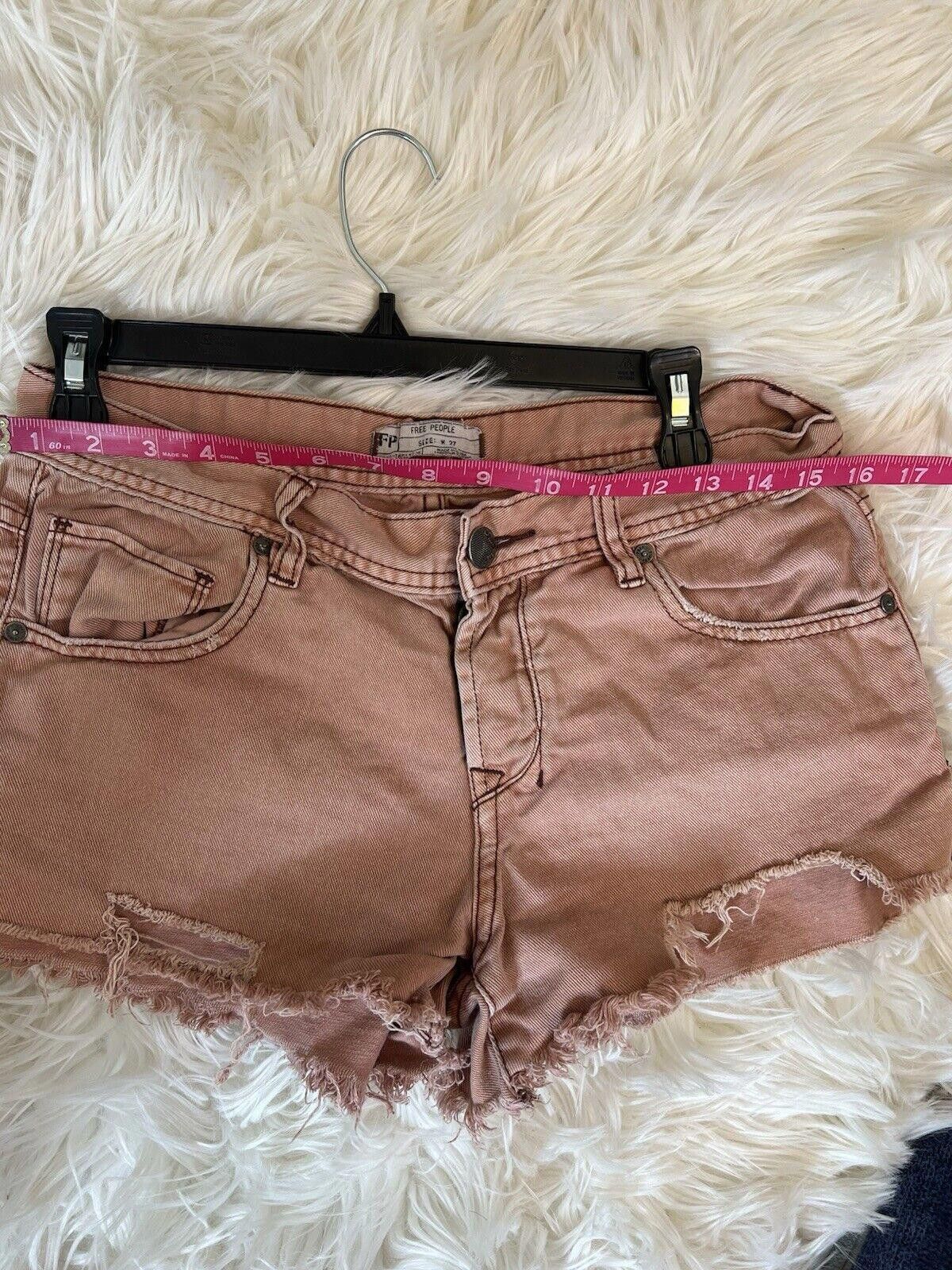 Free People Free People High Rise Melin Light Orange Cut Off shorts Size 27" / US 4 / IT 40 - 5 Thumbnail
