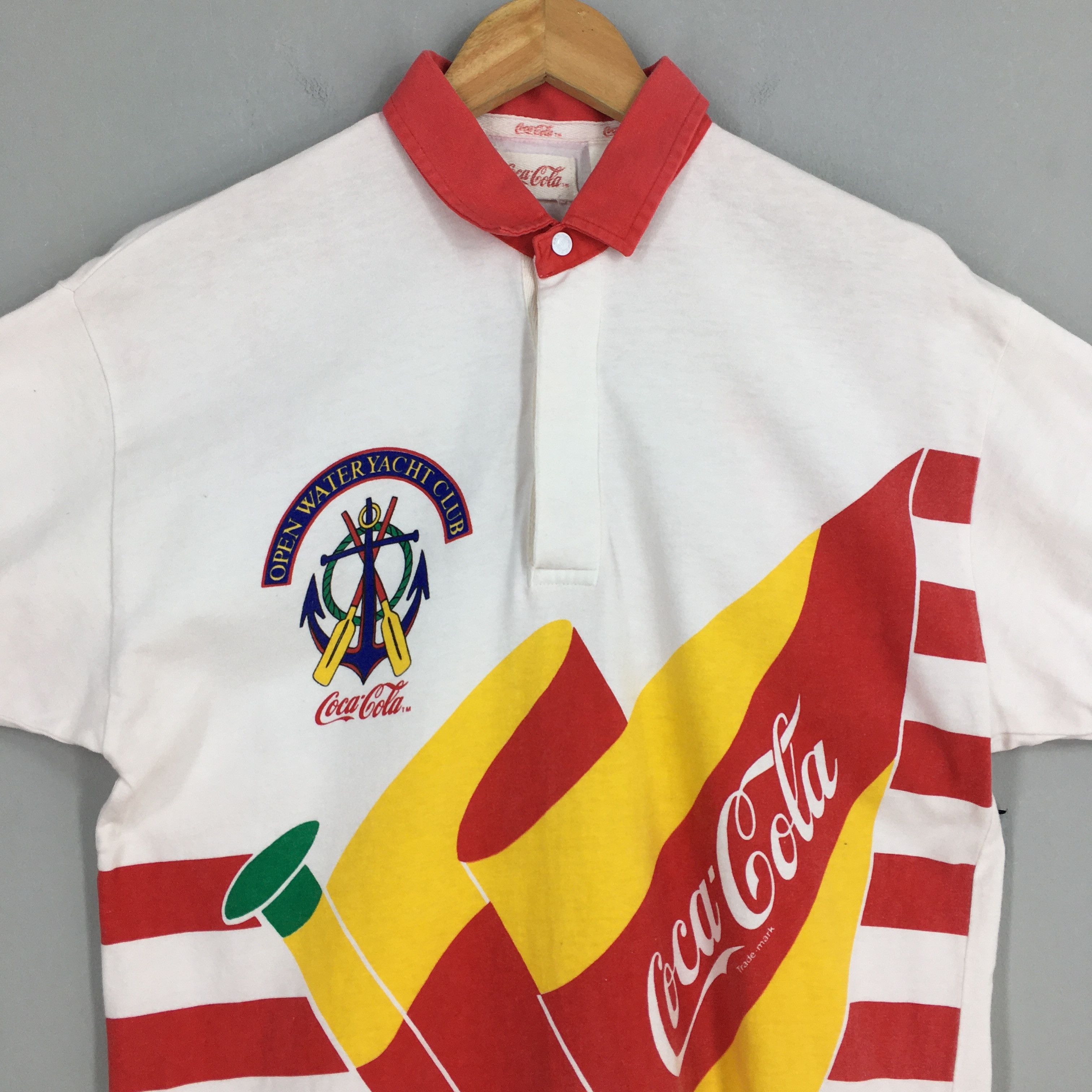 Coca Cola Vintage 1986 Coca Cola Open Water Yacht Club Shirt Medium Size US M / EU 48-50 / 2 - 2 Thumbnail