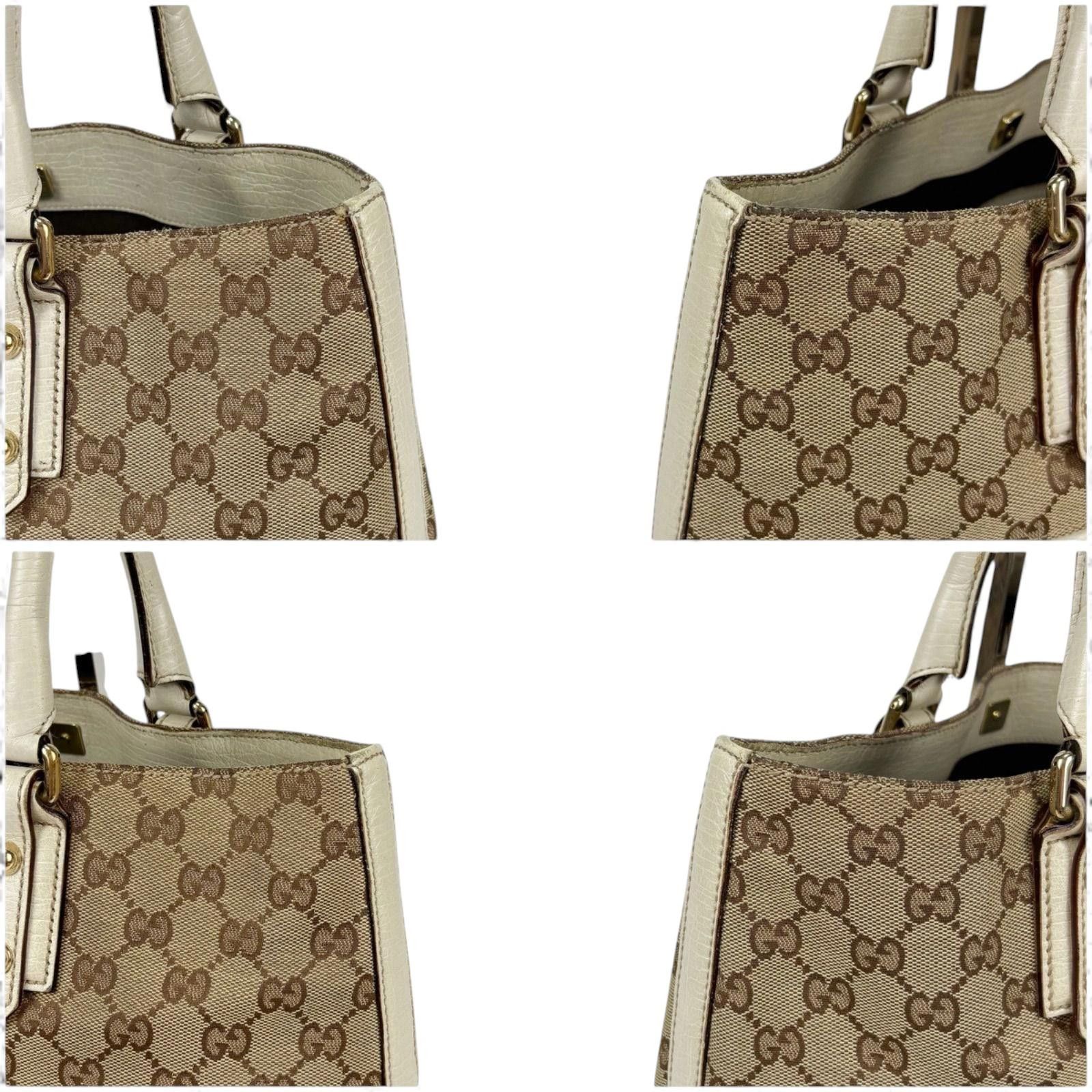 Gucci Gucci - Beige Monogram Canvas and Leather Tote Handbag Size ONE SIZE - 2 Thumbnail