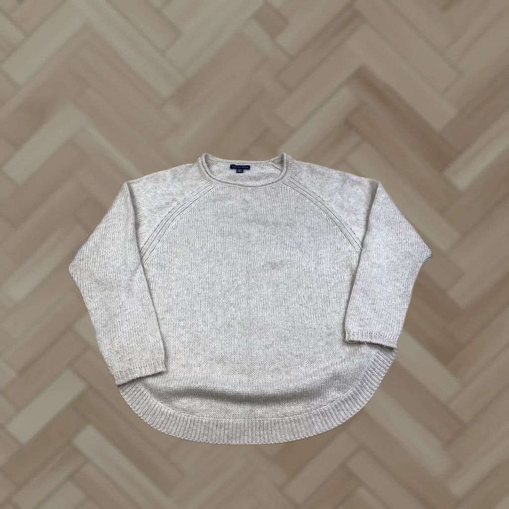 Saks Fifth Avenue Saks Fifth Avenue Wool Cashmere Blend Sweater Women L Beige Casual Oversize 13203 Size L / US 10 / IT 46 - 1 Thumbnail