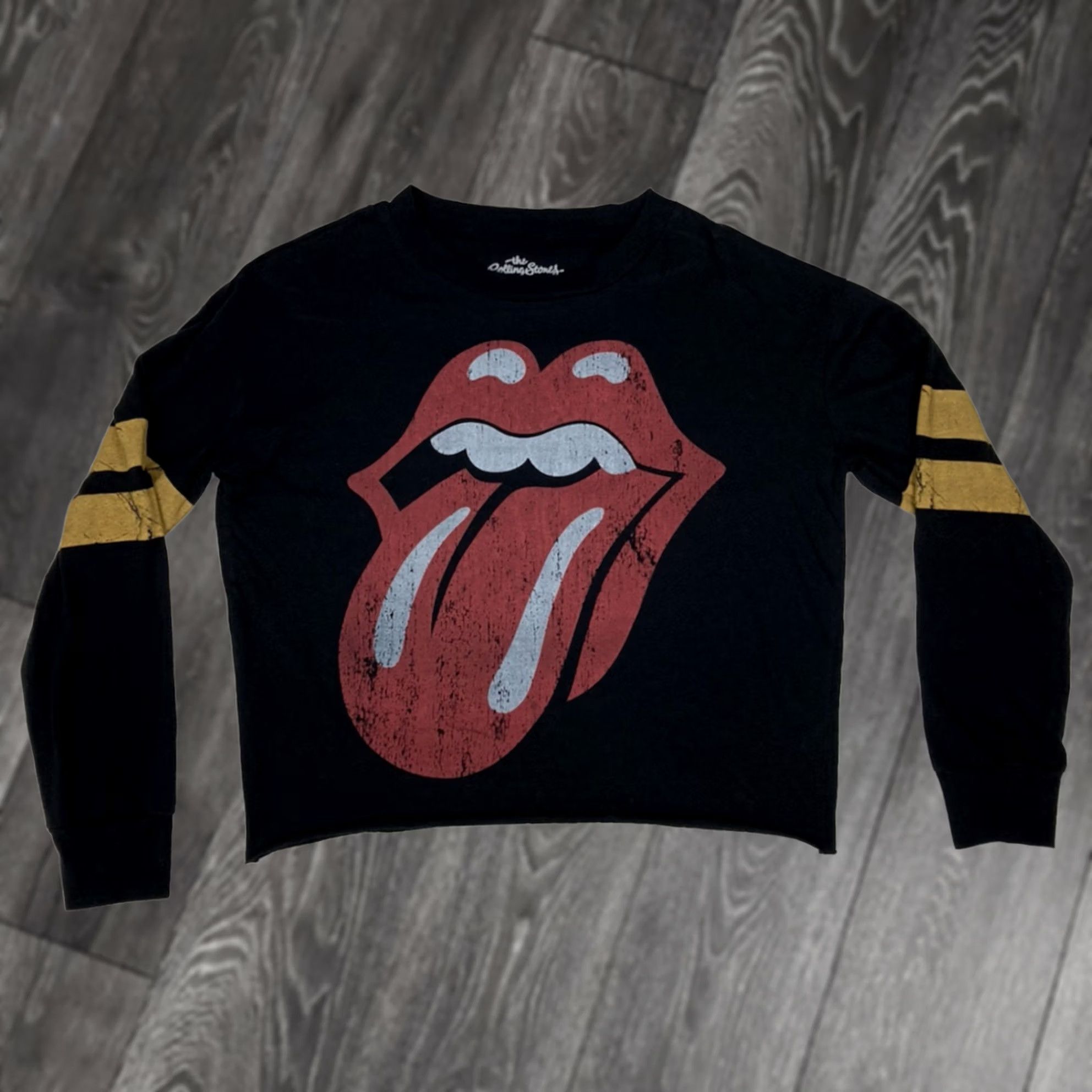 H&M H&M The Rolling Stones Crop Graphic T-shirt Women Medium Black Long Sleeve Music Size M / US 6-8 / IT 42-44 - 1 Thumbnail