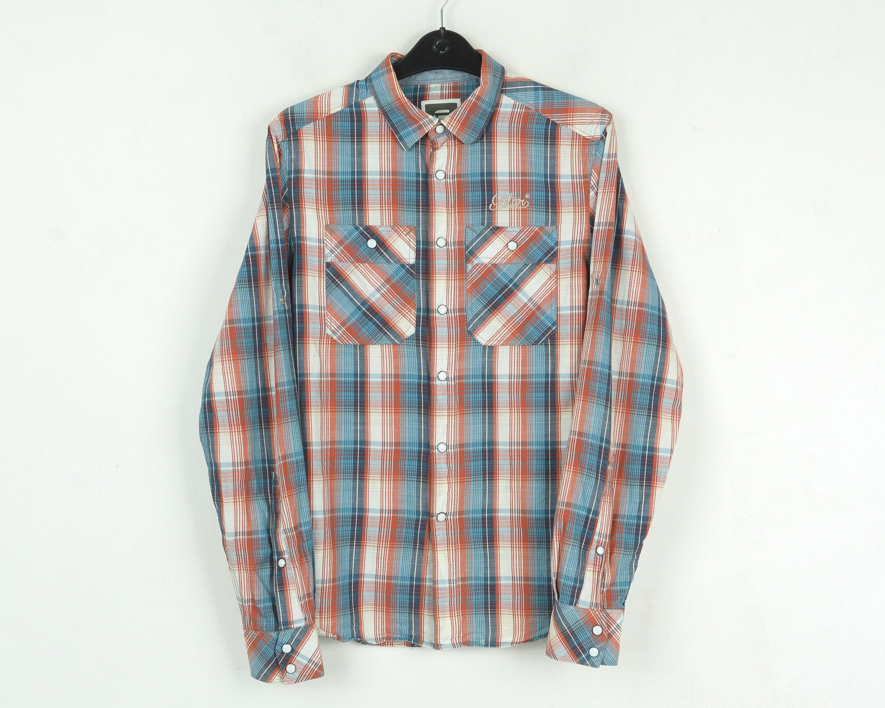 G-Star League Cortina Roll Up Shirt L/S Check Western Pearl Snap Size US S / EU 44-46 / 1 - 1 Thumbnail