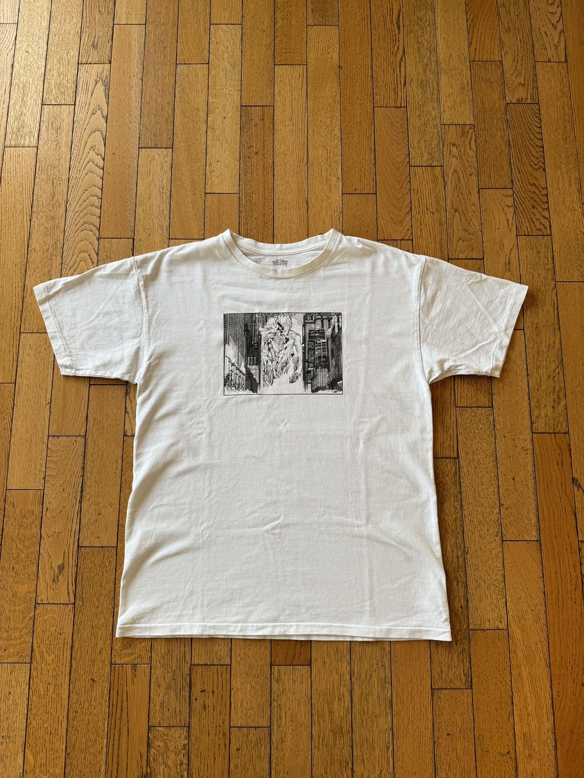 image of Akira Art Of Wall X Readymade Tetsuo's Awakening T-Shirt in White, Men's (Size XL)