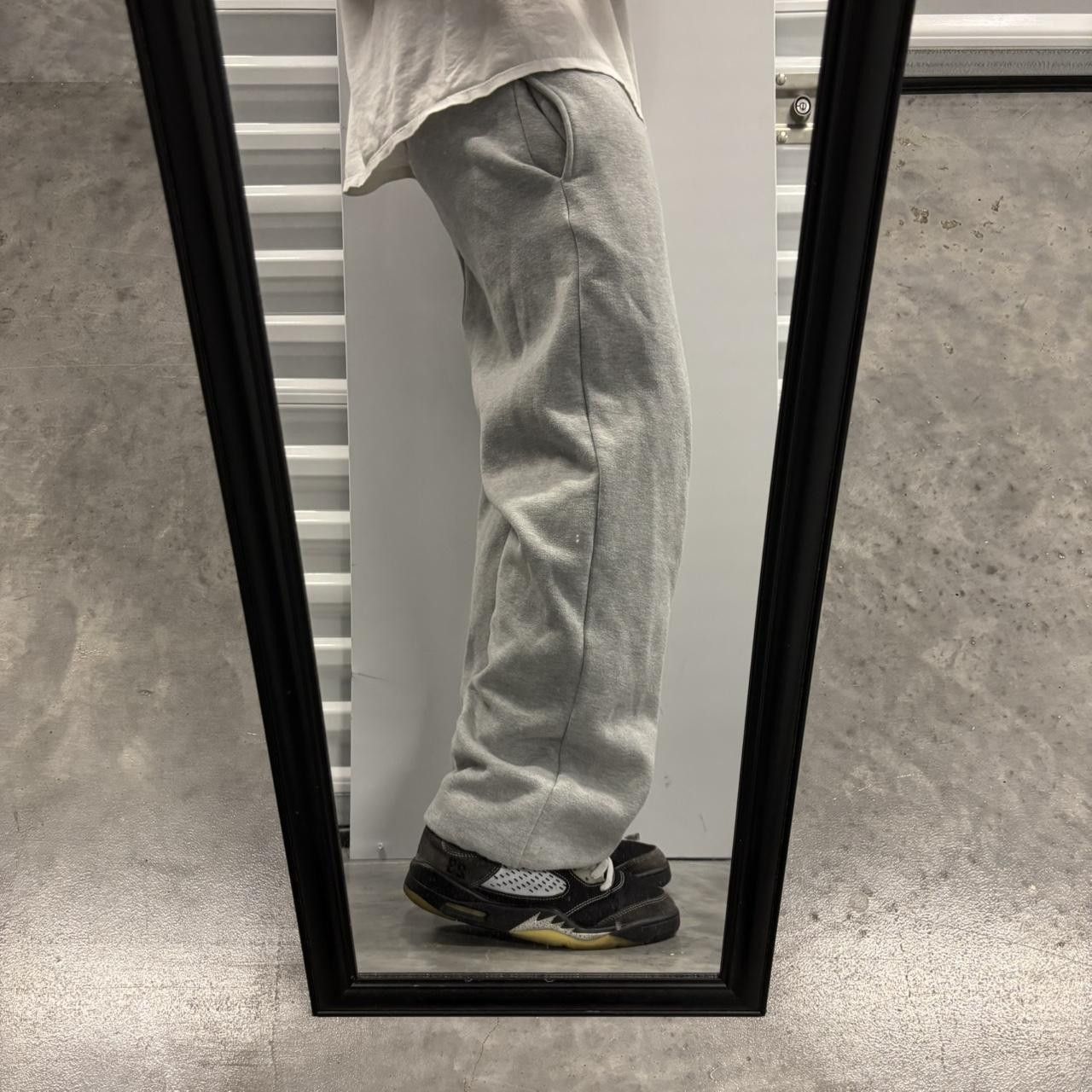 Japanese Brand × Vintage Crazy Vintage Y2K/2000s Light Grey Essential Heavyweight Sweatpants! Size US 30 / EU 46 - 2 Thumbnail