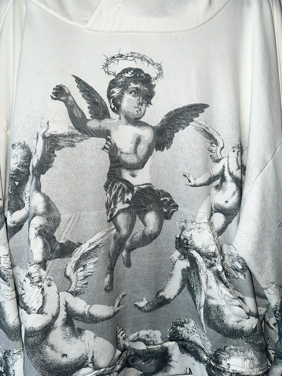 Dolce & Gabbana Dolce & Gabbana Blanco Angel Print Jersey Hoodie Size US L / EU 52-54 / 3 - 4 Thumbnail