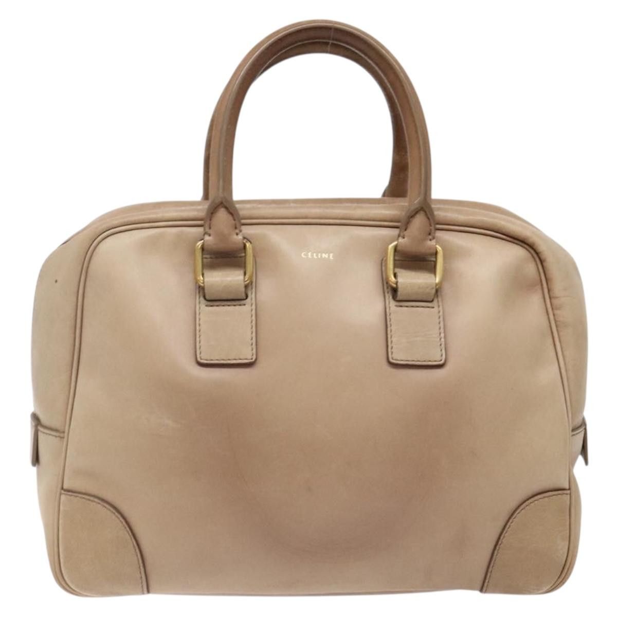 Celine CELINE Hand Bag Leather Beige Gold Size ONE SIZE - 2 Thumbnail