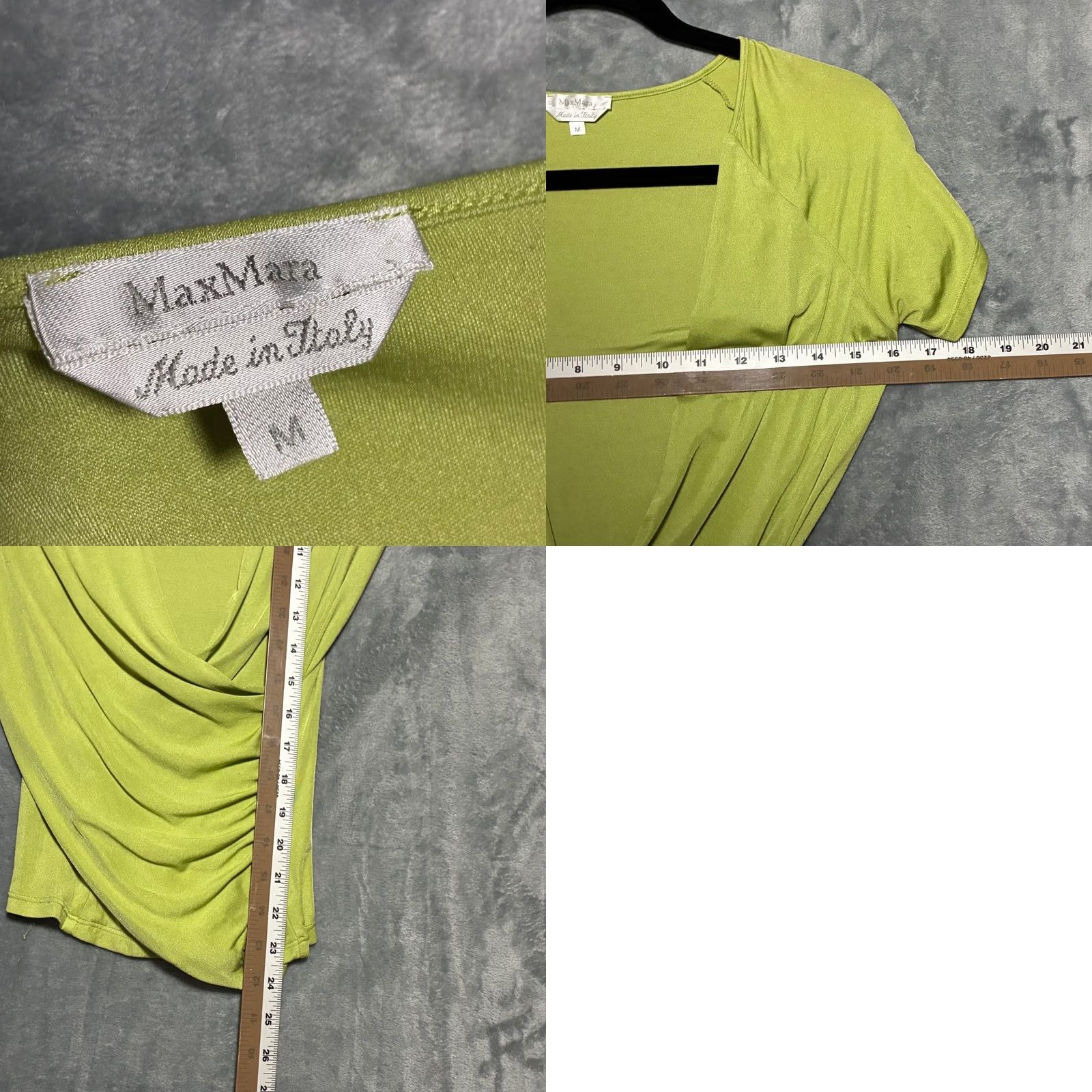 Max Mara VINTAGE Max Mara Wrap Top V-Neck Short Sleeve Womens M Green Size M / US 6-8 / IT 42-44 - 8 Thumbnail