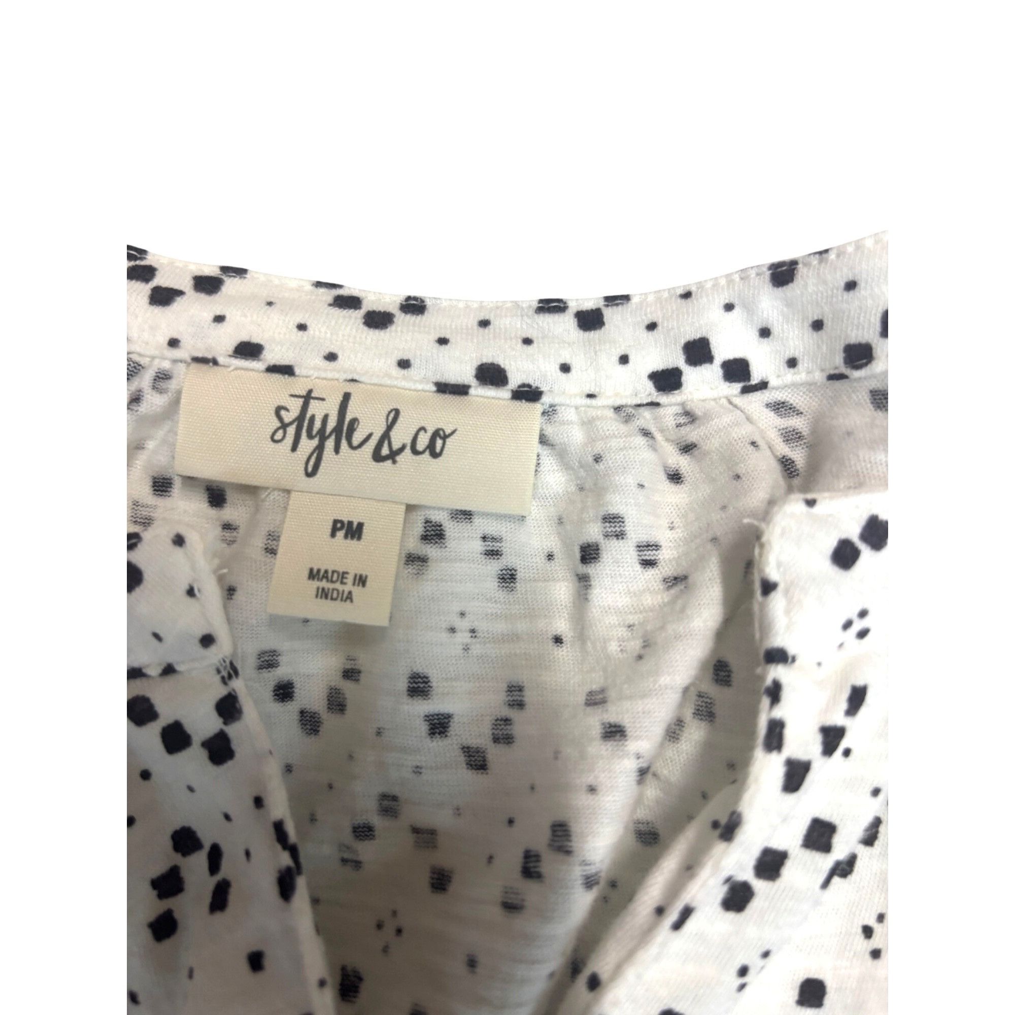 Style & Co Style & Co Women’s Petites Reglan Sleeve Printed Split Neck Size M / US 6-8 / IT 42-44 - 5 Thumbnail