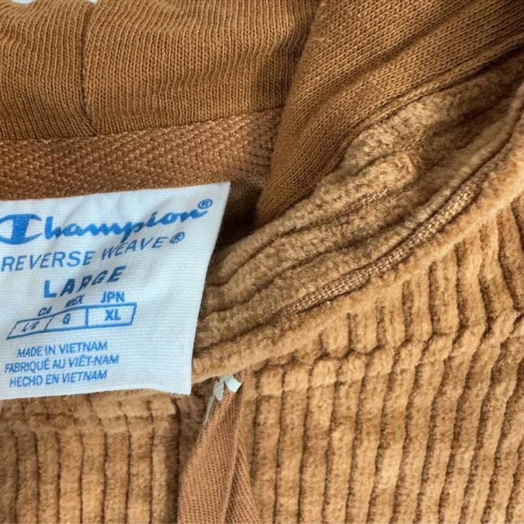 Champion Champion Women's Tan Corduroy Cropped Hoodie Size L / US 10 / IT 46 - 4 Thumbnail