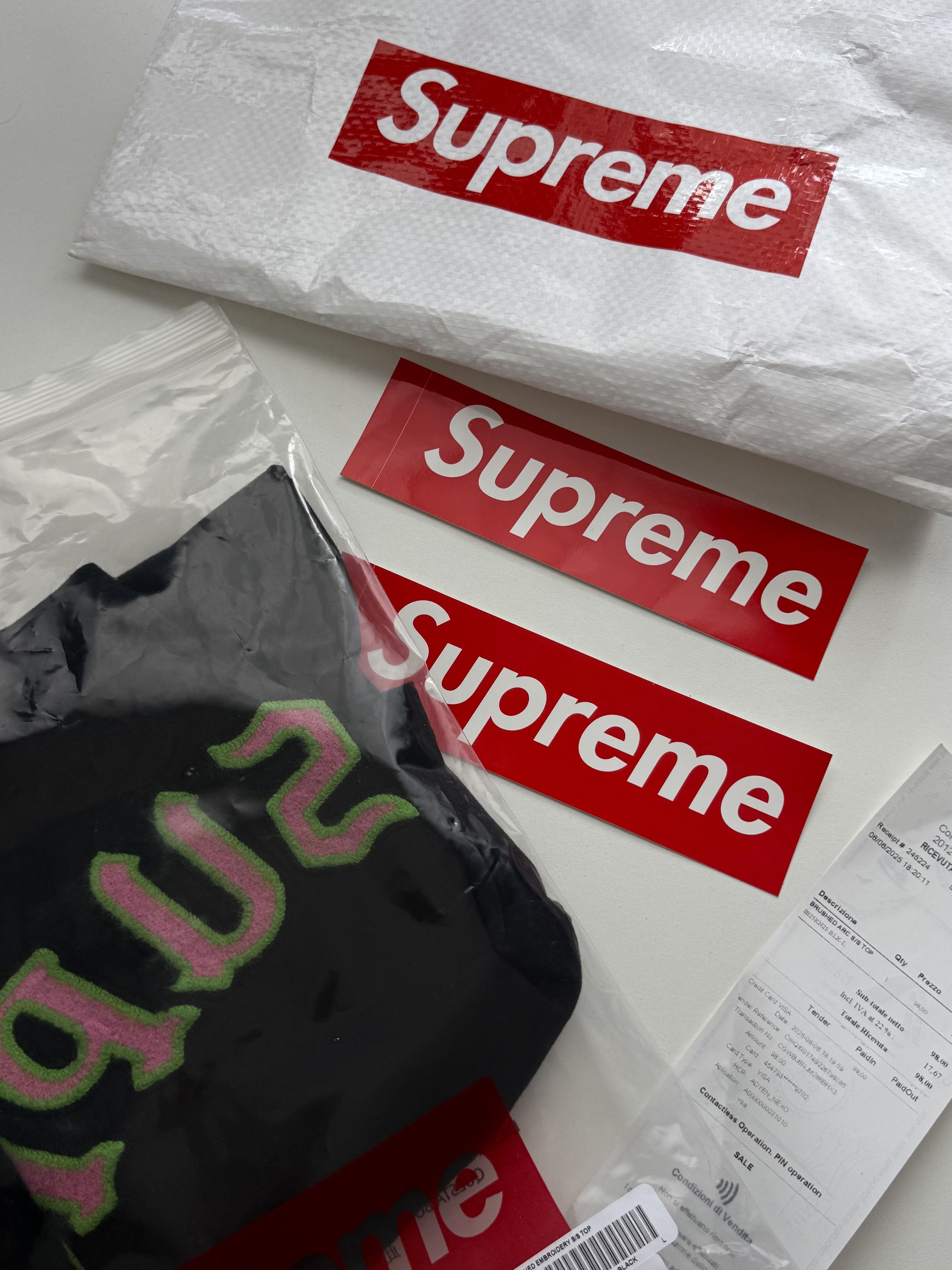 Supreme Supreme Brushed Arc S/S Top Black Size US L / EU 52-54 / 3 - 8 Thumbnail
