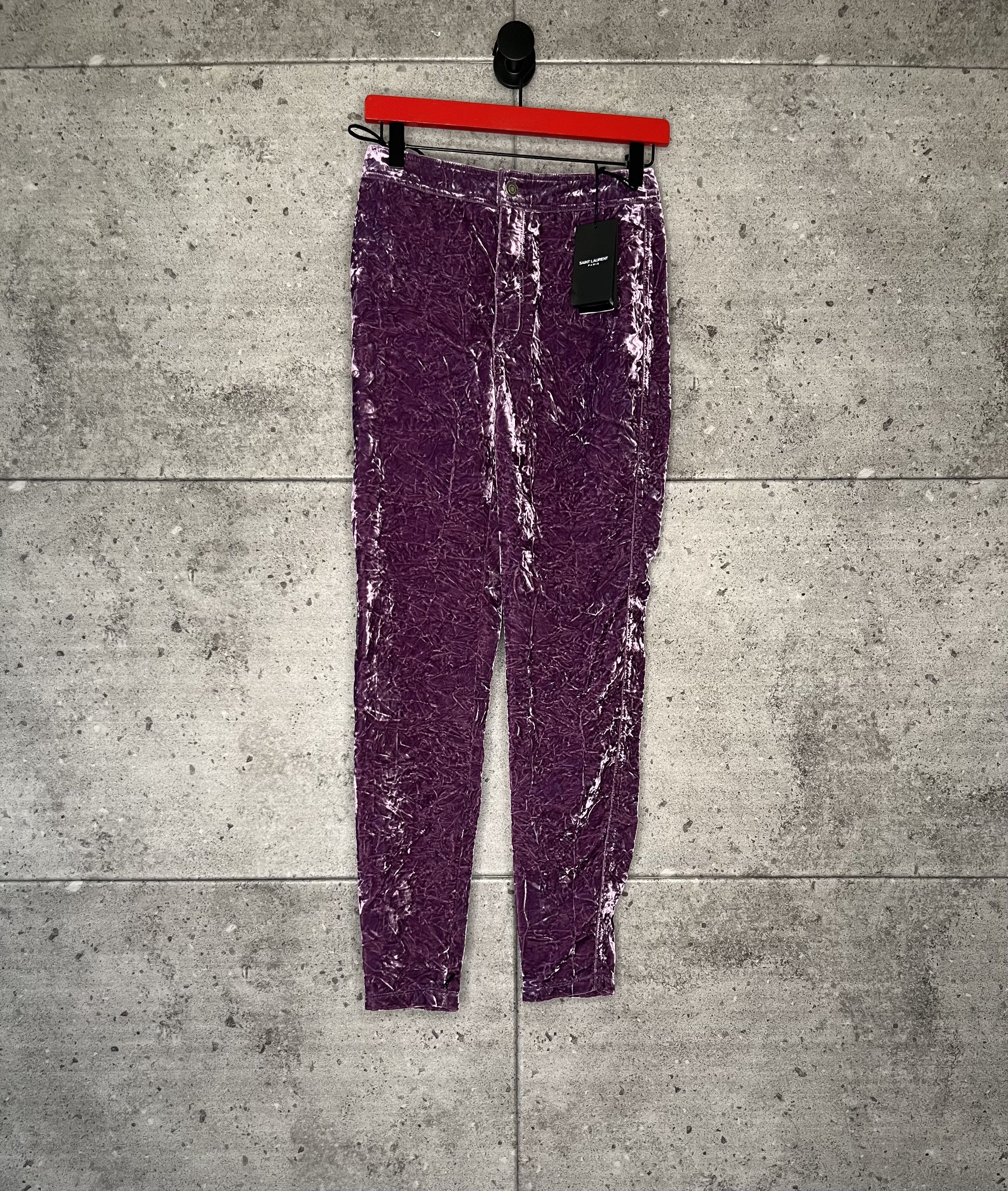 Hedi Slimane × Saint Laurent Paris × Yves Saint Laurent Saint laurent hedi silmane velour runway pants Size US 26 / EU 42 - 1 Thumbnail
