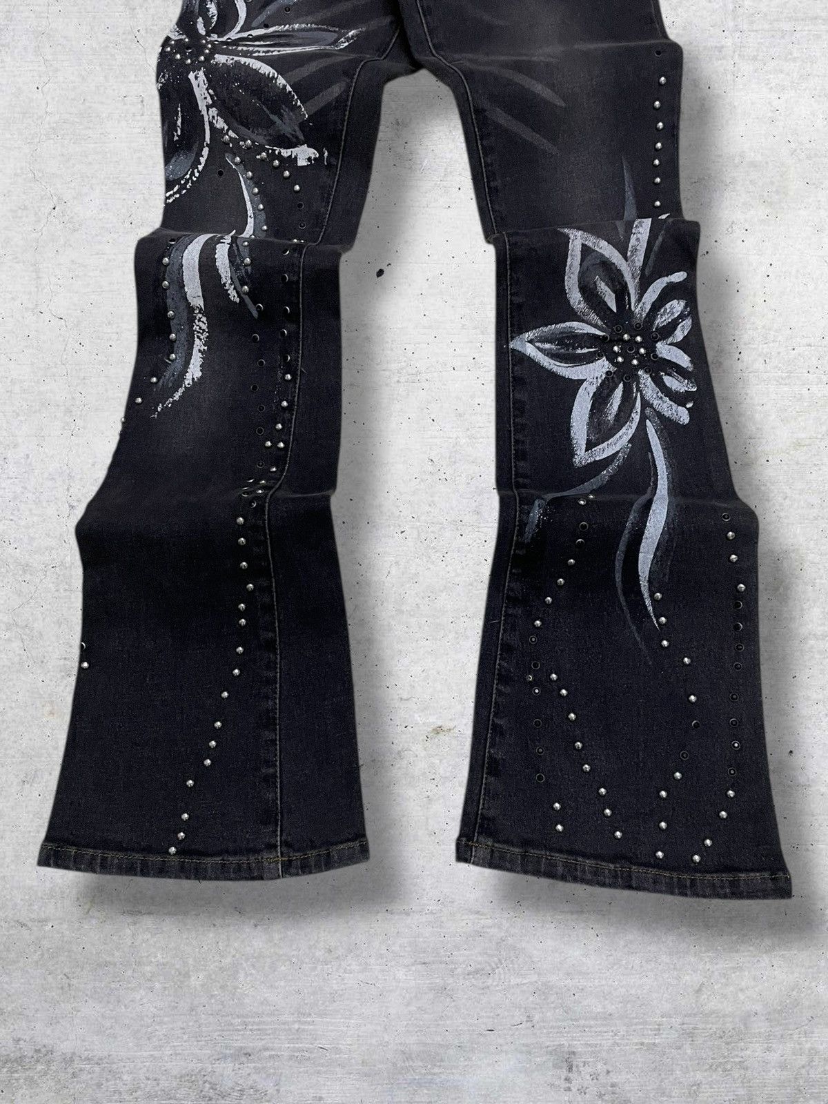 Japanese Brand VINTAGE RYO PELIANO 1990S JAPAN ARTWORK FLOWER GRUNGE FLARED Size US 26 / EU 42 - 3 Thumbnail