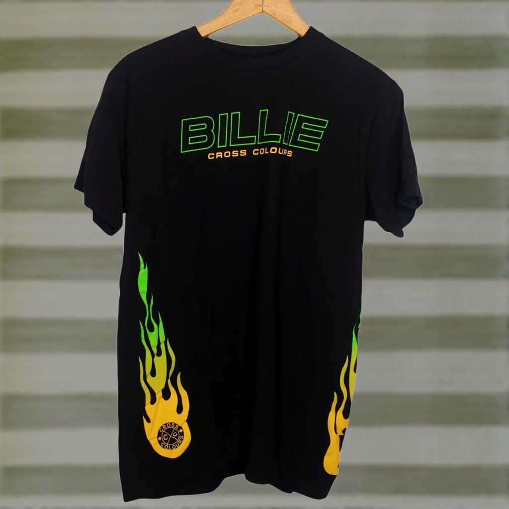 Vintage Cross Colours Shirt Mens L Black Billie Eilish Dig Flames Authentic Music Size US L / EU 52-54 / 3 - 1 Thumbnail