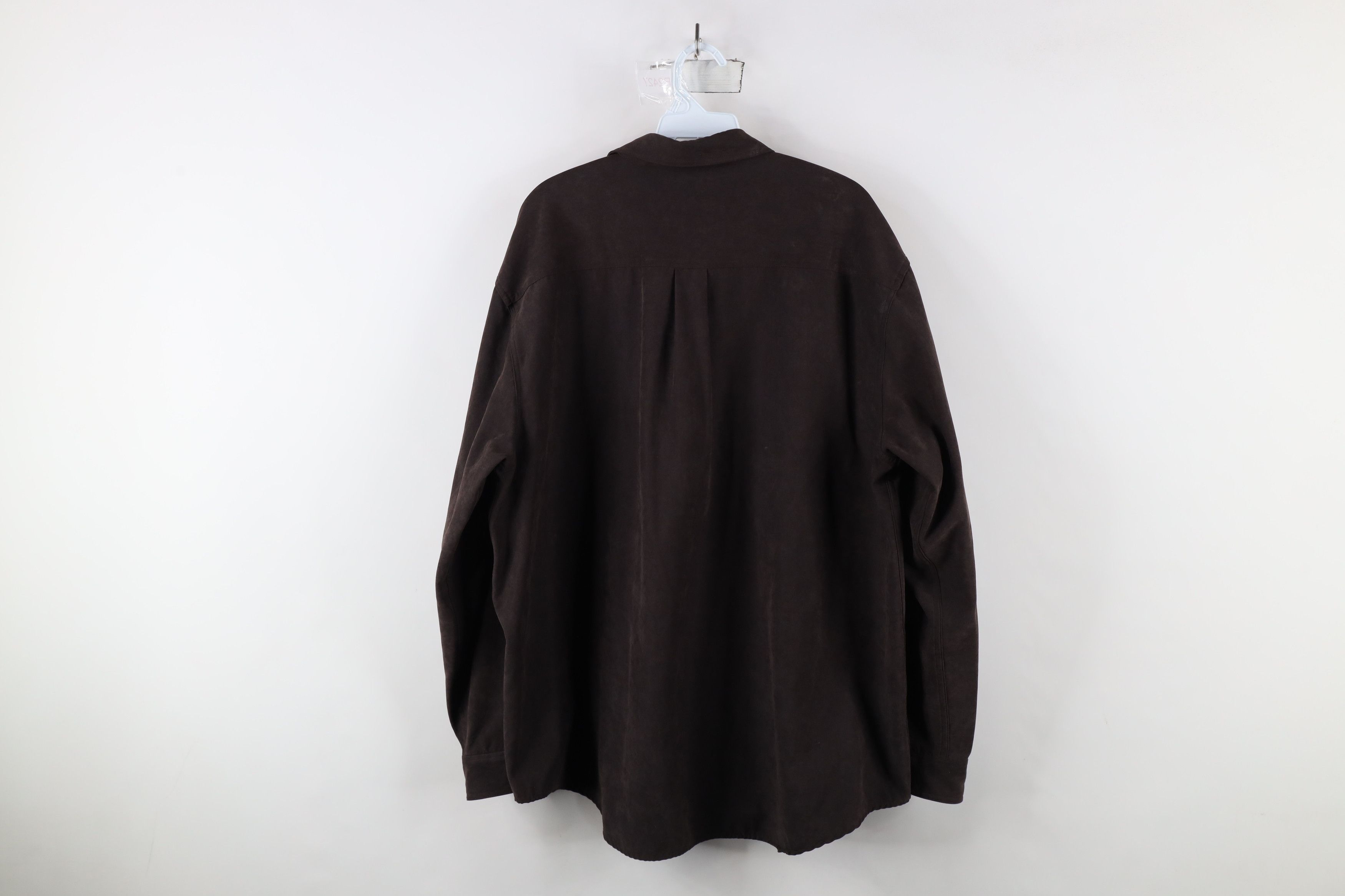 Vintage Vintage 90s Streetwear Collared Button Shirt Dark Brown Size US XL / EU 56 / 4 - 9 Thumbnail