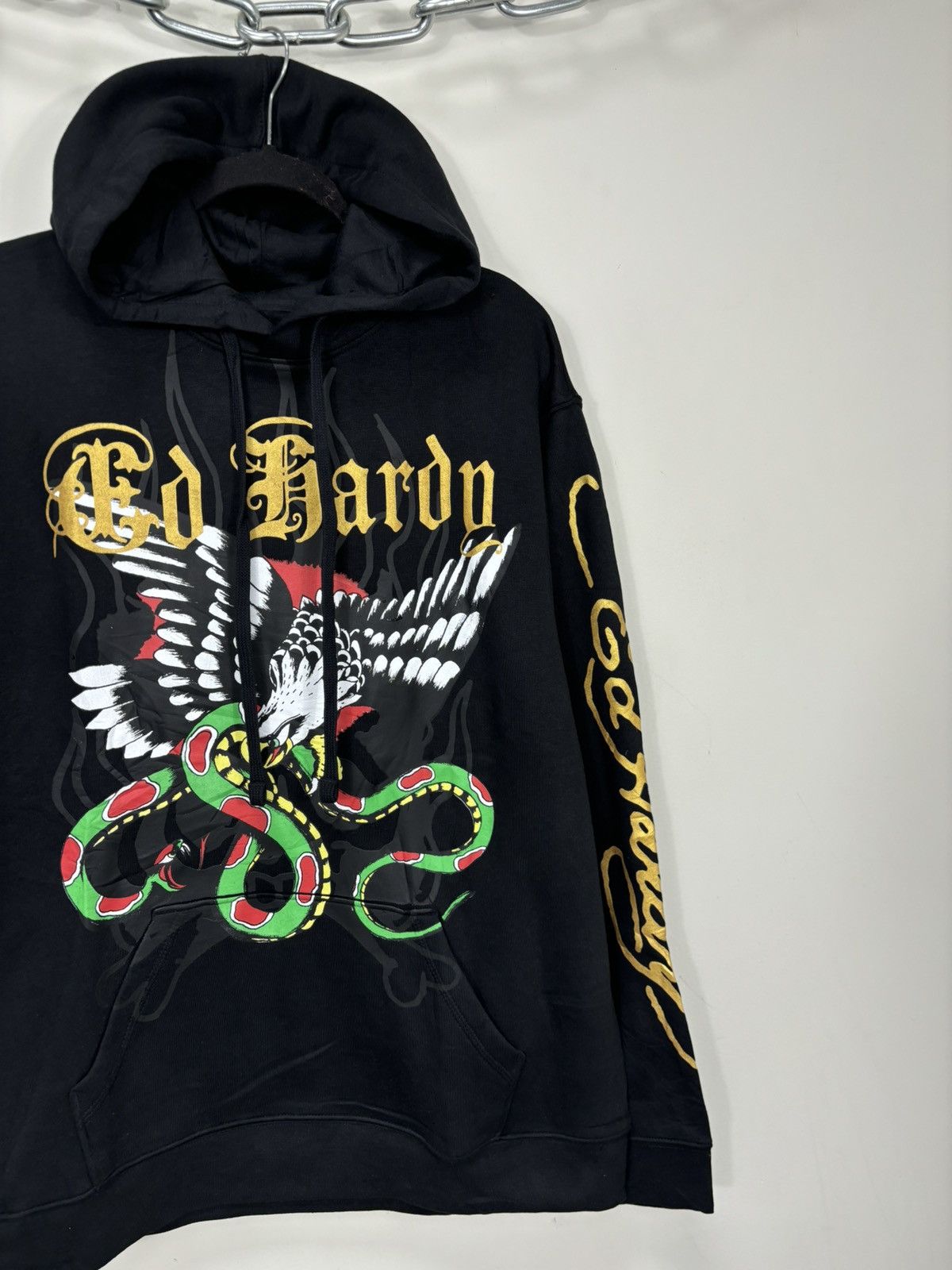 Christian Audigier Vintage Ed Hardy Eagle Snake Tattoo Logo Y2K Black Hoodie Size US XL / EU 56 / 4 - 4 Thumbnail