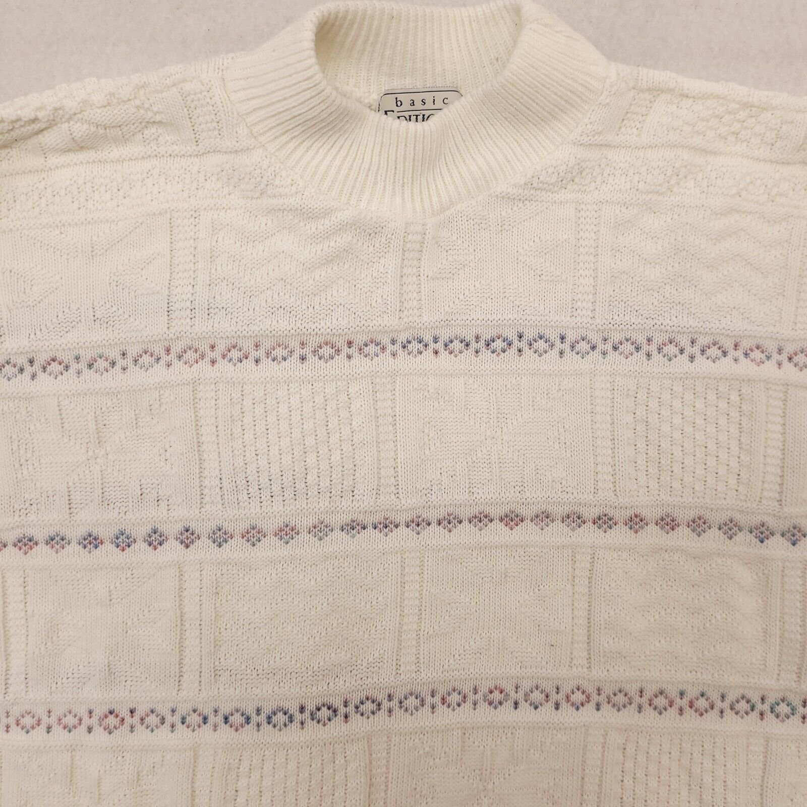 Basic Editions Basic Editions Cotton Sweater Womens Size Large L White Size L / US 10 / IT 46 - 1 Thumbnail