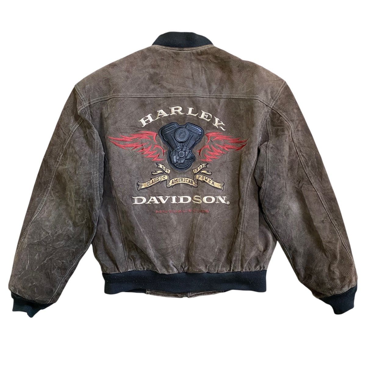 Harley Davidson 💥HARLEY DAVIDSON SUEDE LEATHER BOMBER JACKET Size US L / EU 52-54 / 3 - 1 Thumbnail