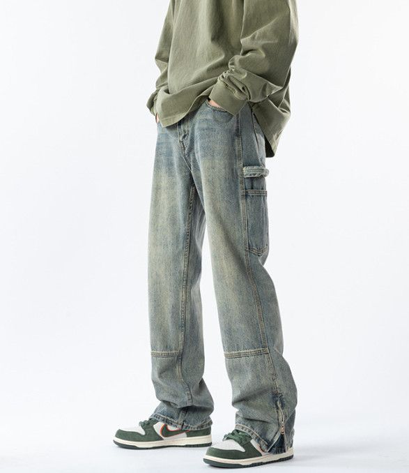 Vintage Men's American Retro Loose-Fit Straight-Leg Cargo Jeans Size US 32 / EU 48 - 2 Thumbnail