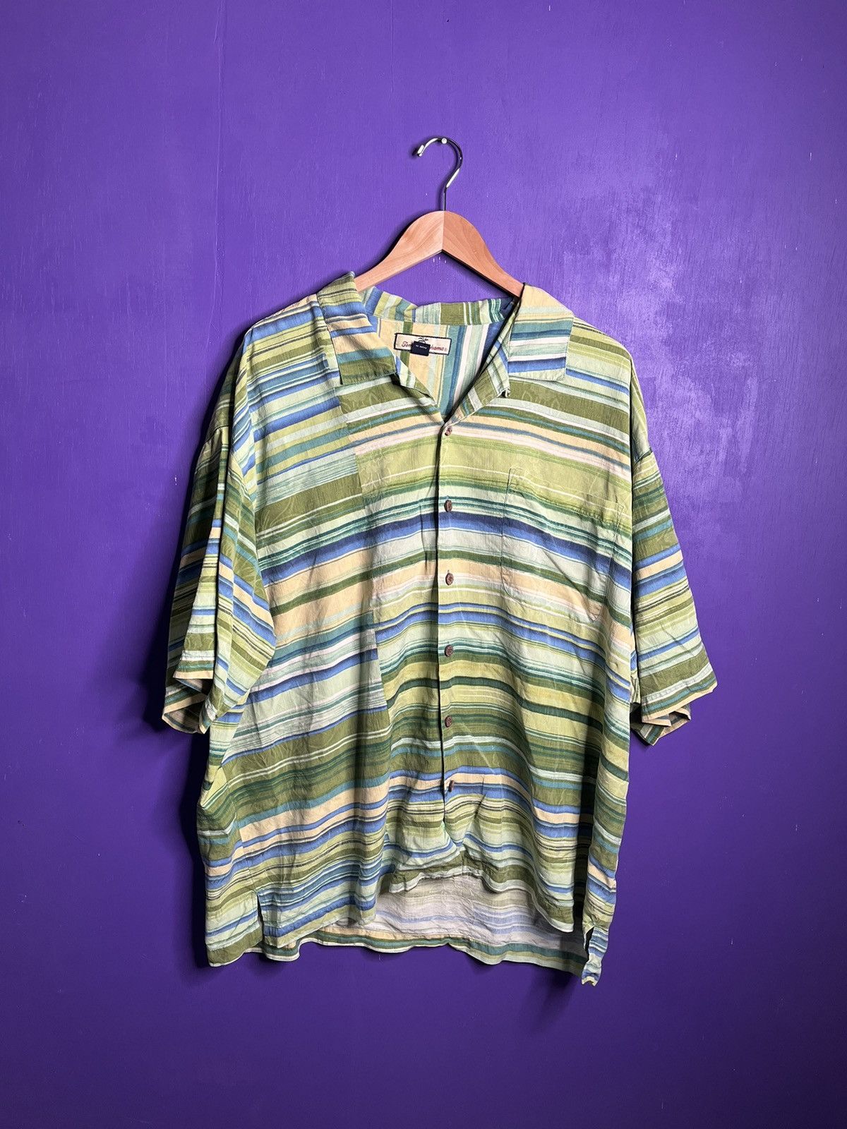 Tommy Bahama × Vintage Vintage 00s Tommy Bahama striped Hawaiian shirt Size US XXL / EU 58 / 5 - 1 Thumbnail