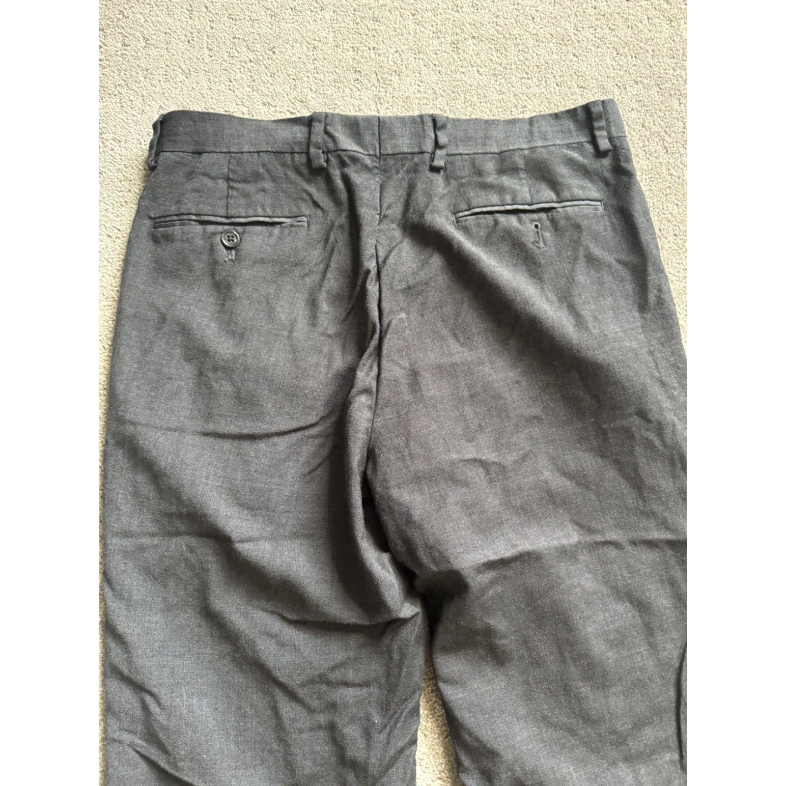 Alfani ALFANI 100% Wool Dress Pants Flat Front 33x30 Gray Formal Mens Size US 33 - 4 Thumbnail