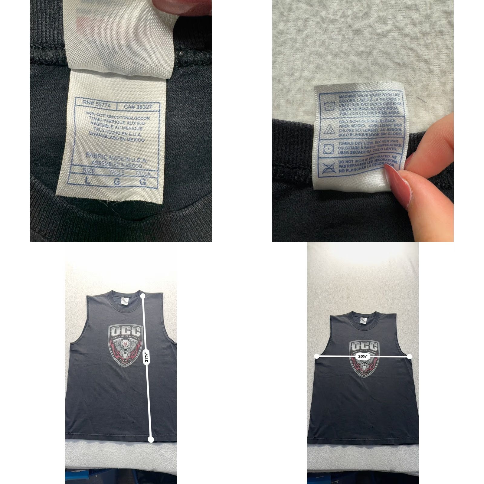 Vintage Orange County Choppers Black Graphic Tank Top XL - Pre-Owned Good Shirt Size US XL / EU 56 / 4 - 8 Thumbnail