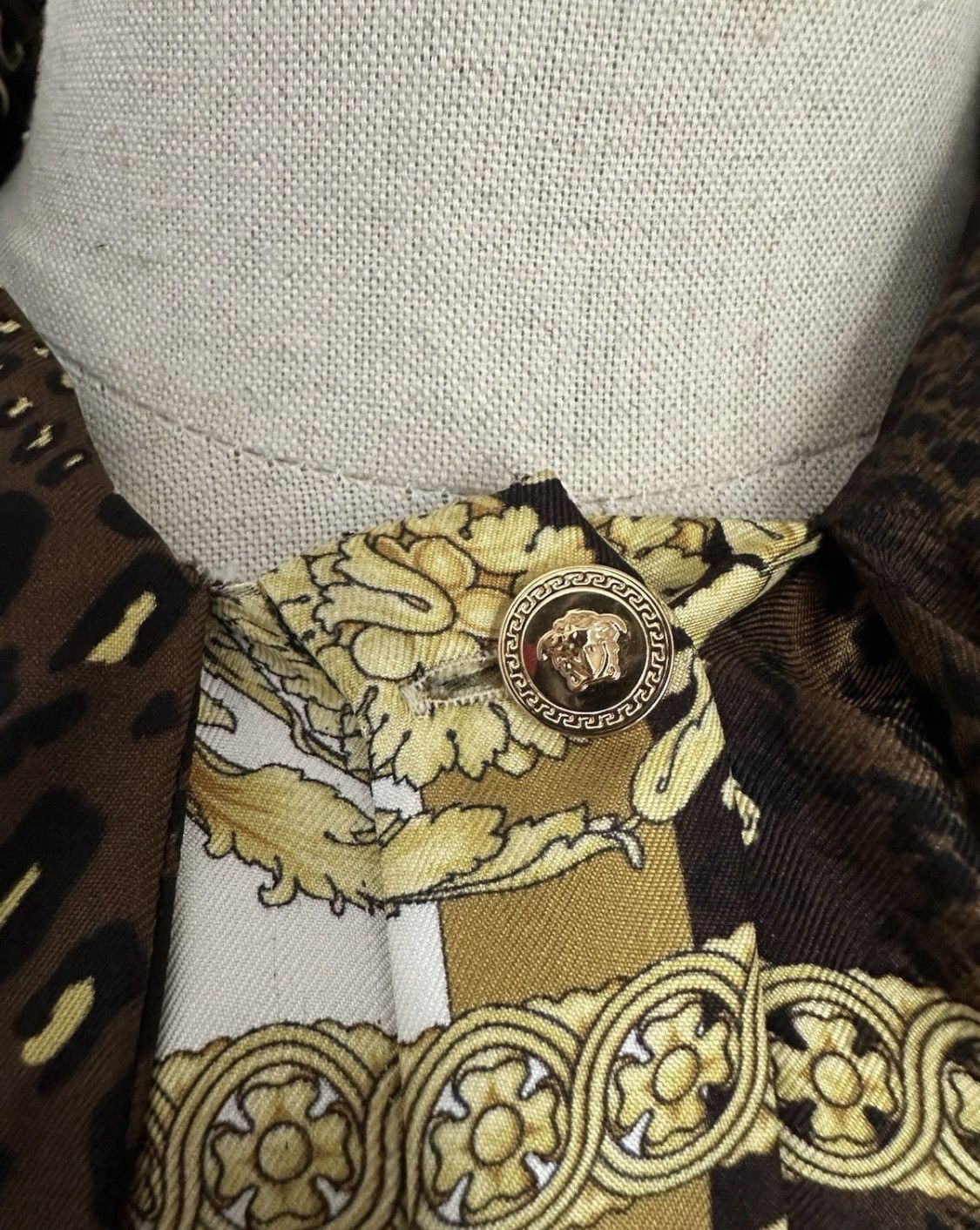 Versace Versace Iconic Baroque Ascot Blouse Silk Size IT38! Size XS / US 0-2 / IT 36-38 - 7 Thumbnail