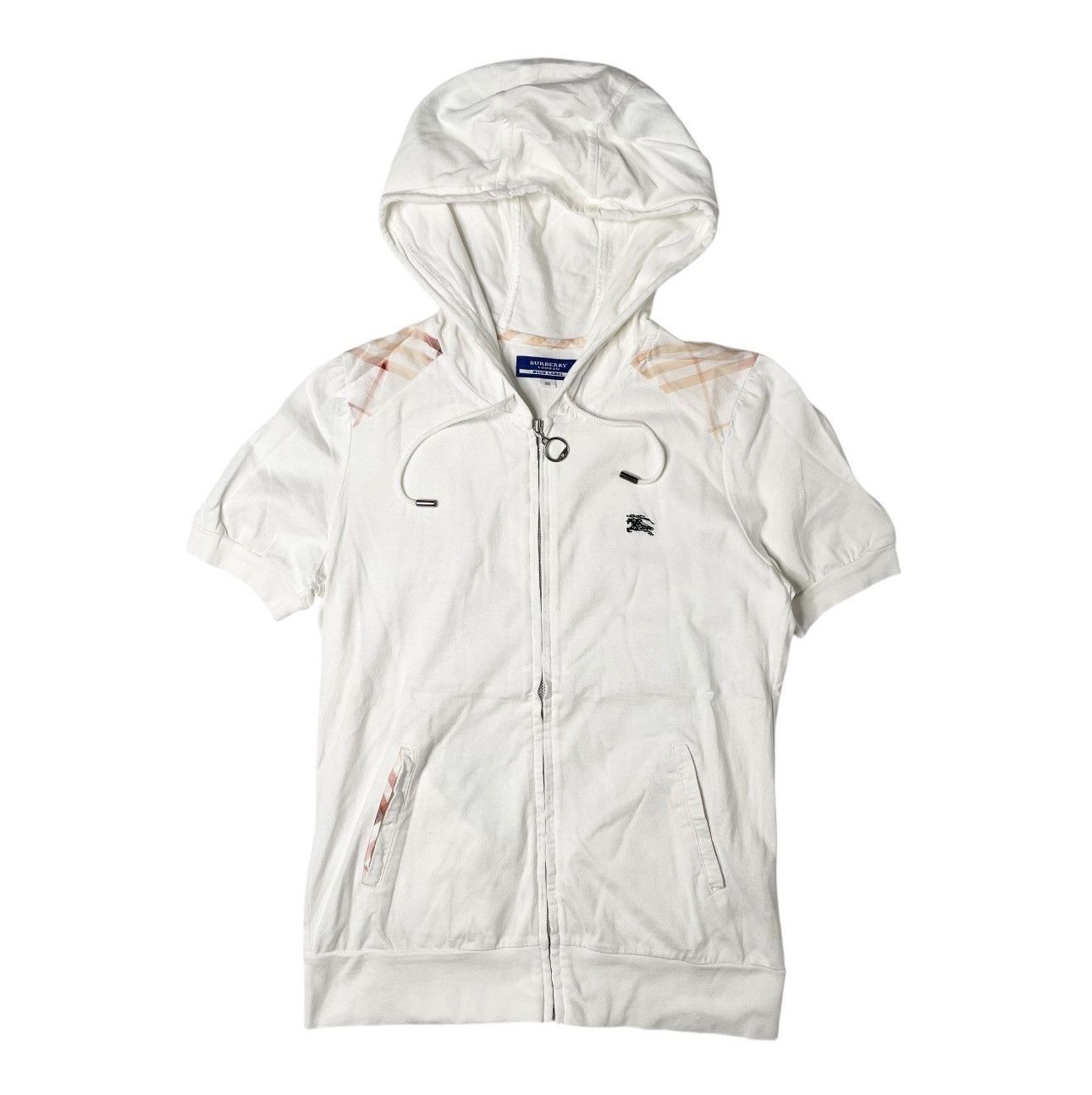 Burberry Burberry Blue Label White/ Plaid Hoodie Top Size XS / US 0-2 / IT 36-38 - 2 Thumbnail