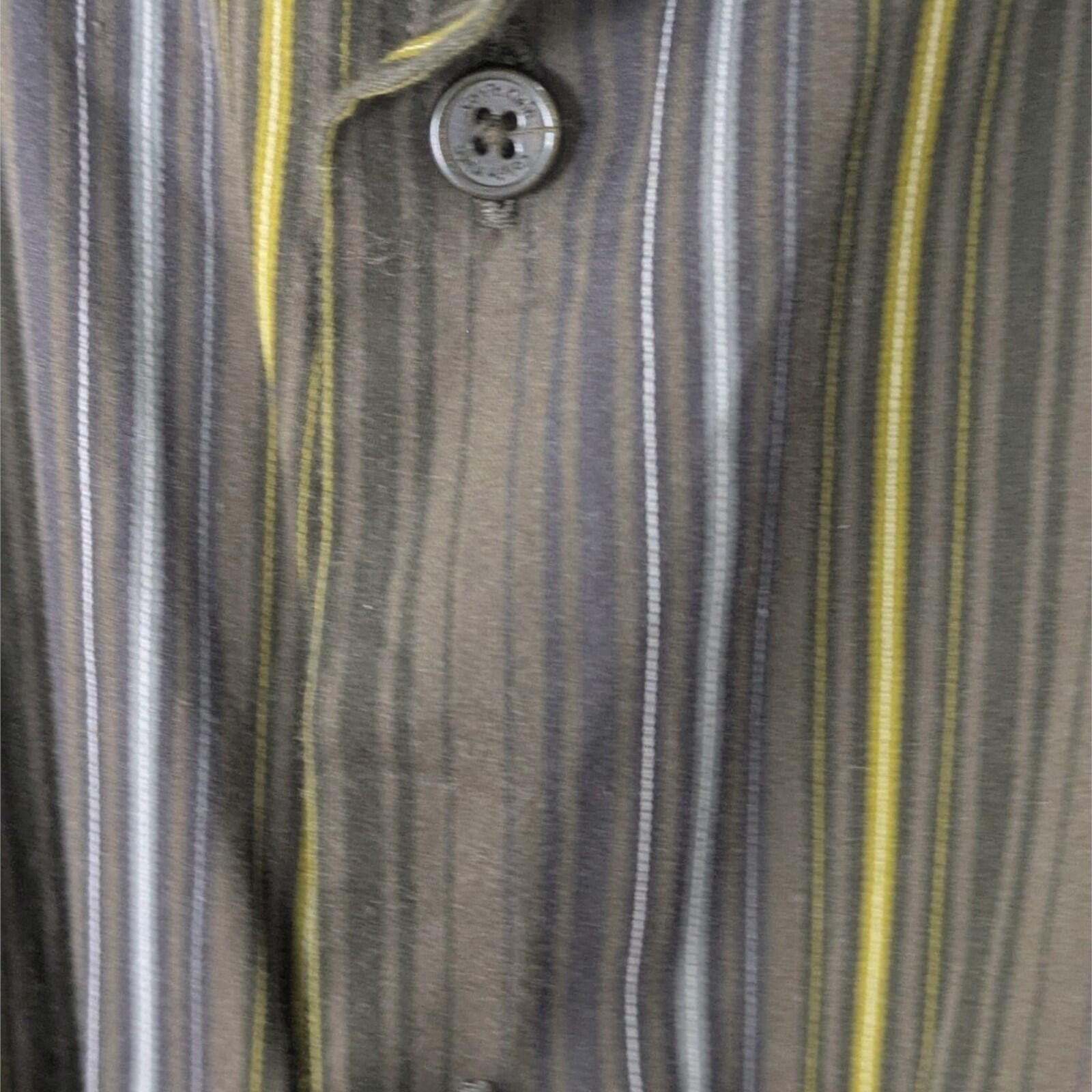 Calvin Klein Calvin Klein Men's L Modern Fit Brown Gold Striped Shirt Size US L / EU 52-54 / 3 - 4 Thumbnail