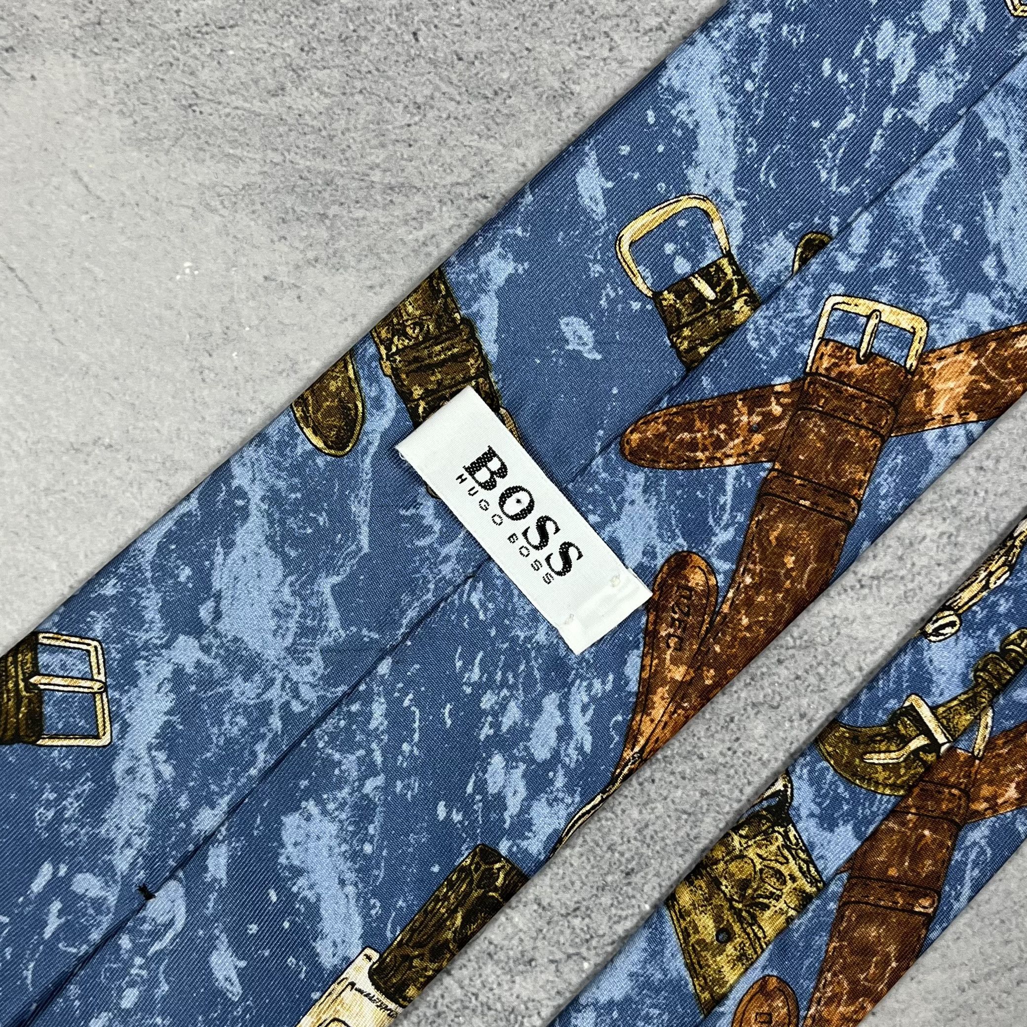 Hugo Boss Vintage Hugo Boss Watch Print Silk Tie 90’s Size ONE SIZE - 12 Thumbnail