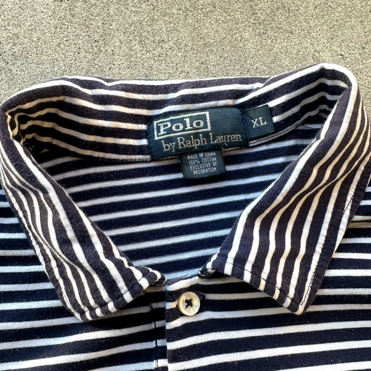 Polo Ralph Lauren Vintage Ralph Lauren Polo Shirt Striped XL Anchor Logo 90s Size US XL / EU 56 / 4 - 3 Thumbnail
