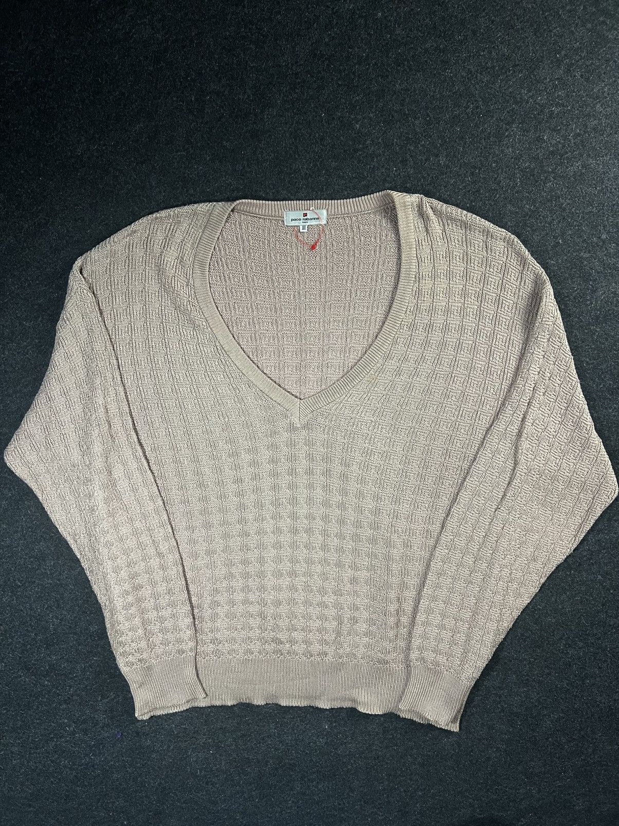 Vintage Paco Rabanne Size lll Vintage Waffle Jumper Rare Size US XL / EU 56 / 4 - 2 Thumbnail