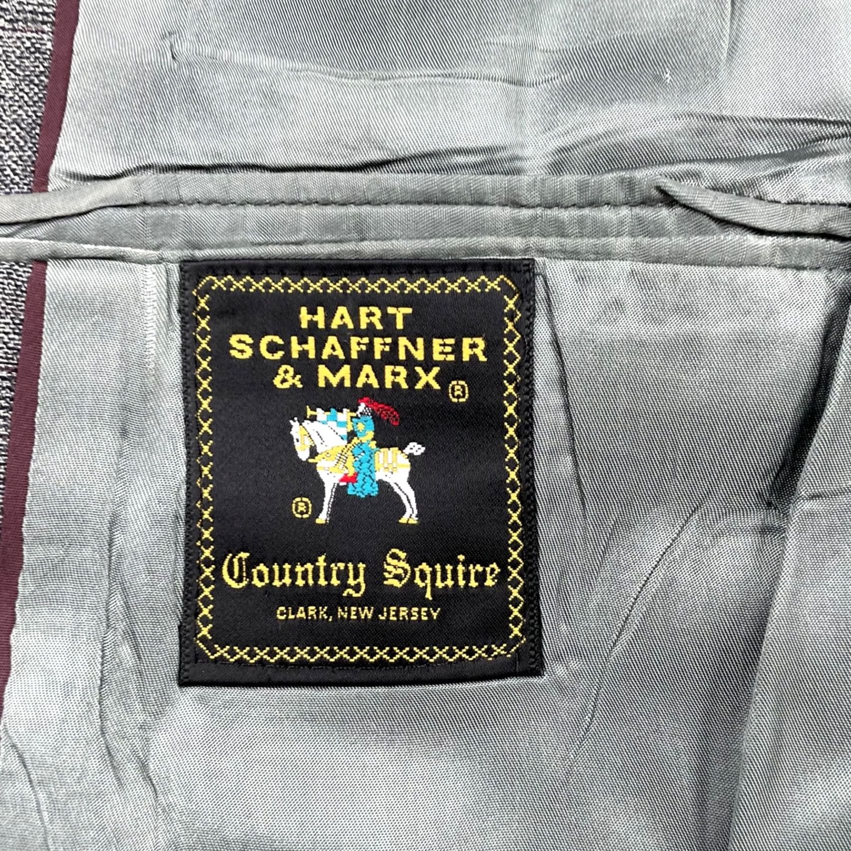 Hart Schaffner Marx VINTAGE Hart Schaffner & Marx Blazer Men's 40R Gray/Brown Plaid 2-Button Wool Size 40R - 5 Thumbnail