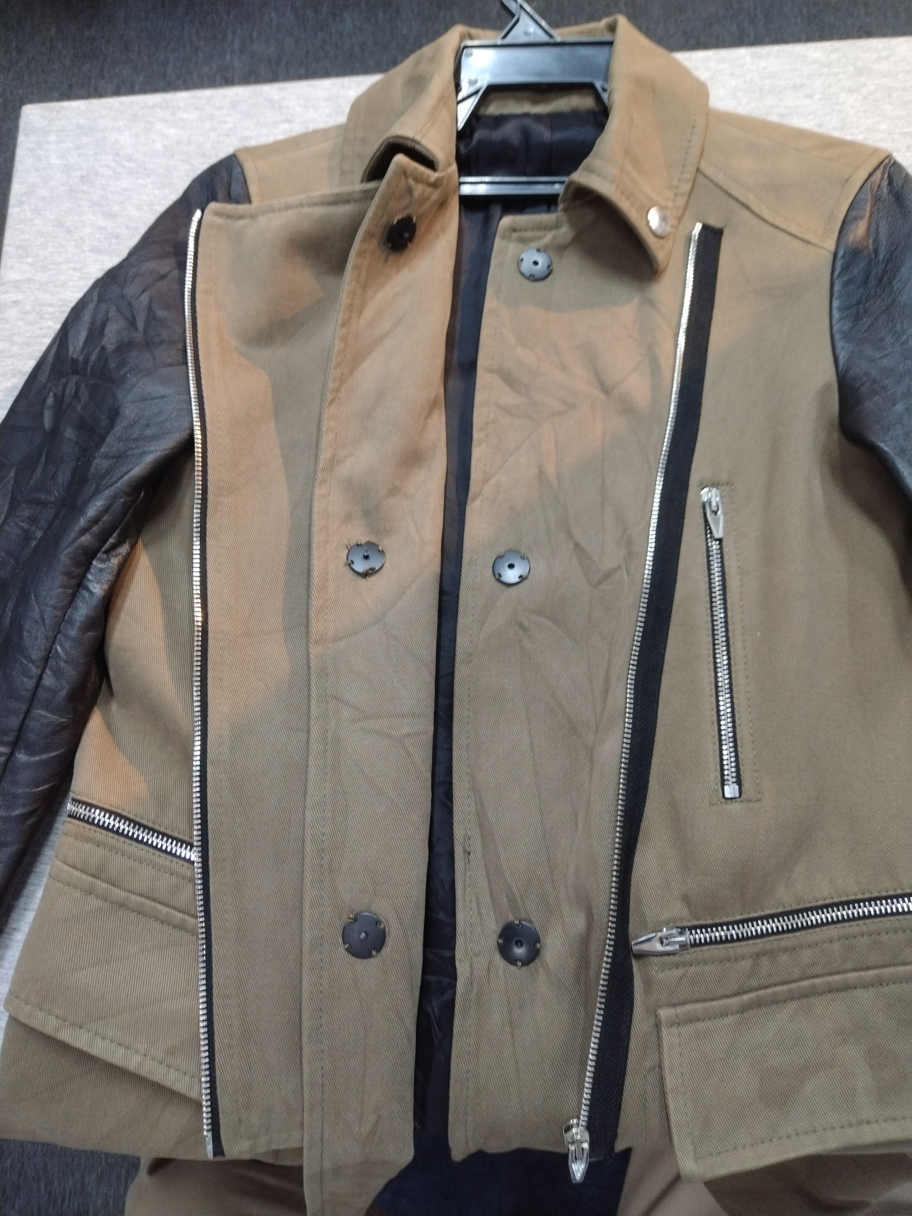 Genuine Leather × Zara Denim + Leather long Jacket Zara Size US S / EU 44-46 / 1 - 12 Thumbnail