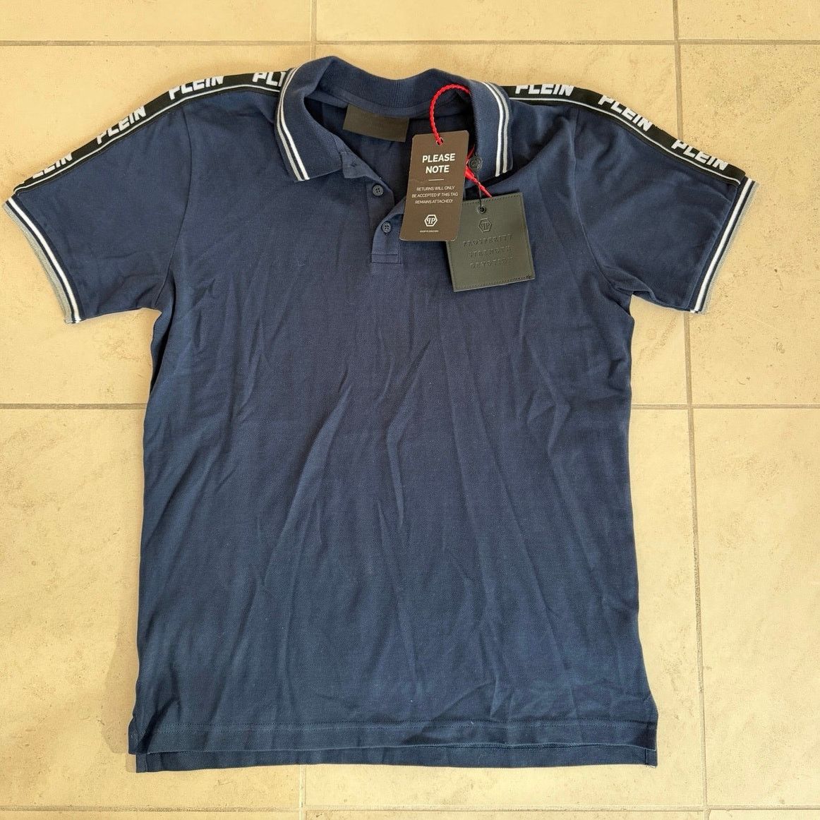 Philipp Plein Philipp Plein Polo Shirt XL Navy Logo Short Sleeve NWT Size US XL / EU 56 / 4 - 1 Thumbnail