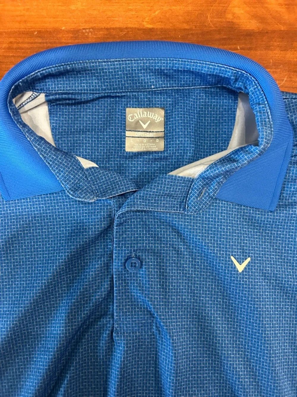 Callaway Callaway Men’s Blue Grid-Pattern Short Sleeve Golf Polo Size US L / EU 52-54 / 3 - 1 Thumbnail