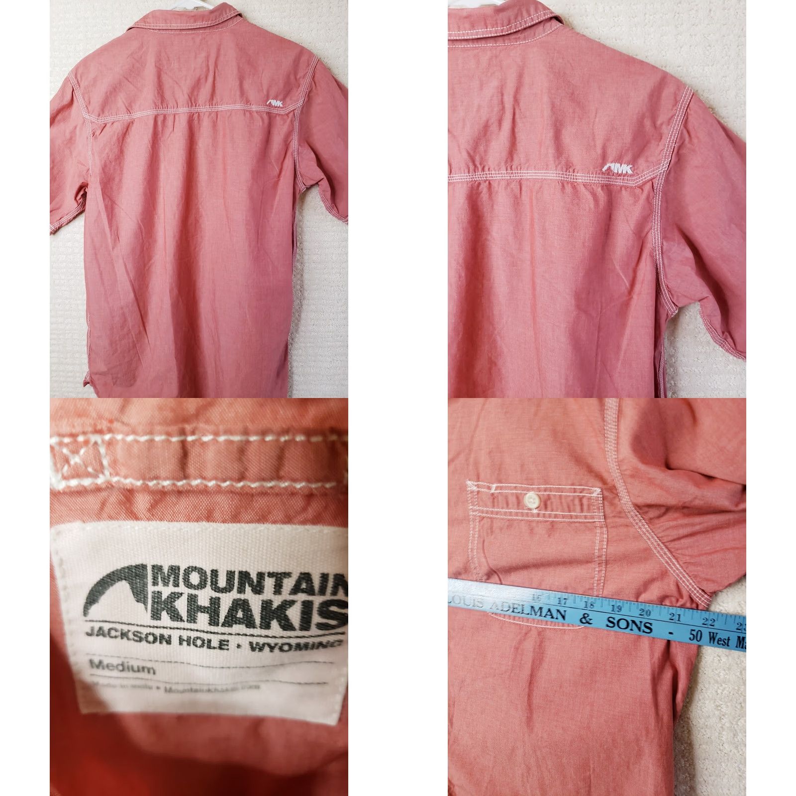 Mountain Khakis Mountain Khakis Shirt Short Sleeve Button-Up Red 100% Cotton Mens M Regular Size US M / EU 48-50 / 2 - 8 Thumbnail