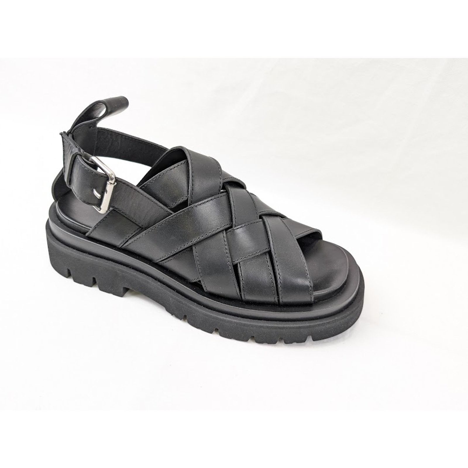 Bottega Veneta o1rshd1 Lug Sandal Military Calf in Black Size US 9 / EU 42 - 2 Thumbnail