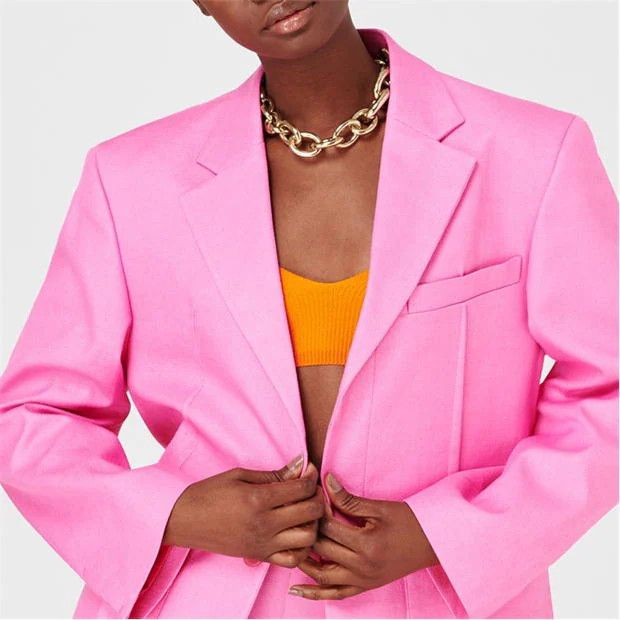 Jacquemus o1g2r1mq1024 Oversized Jacket in Pink Size XXS / US 00 / IT 34 - 4 Thumbnail