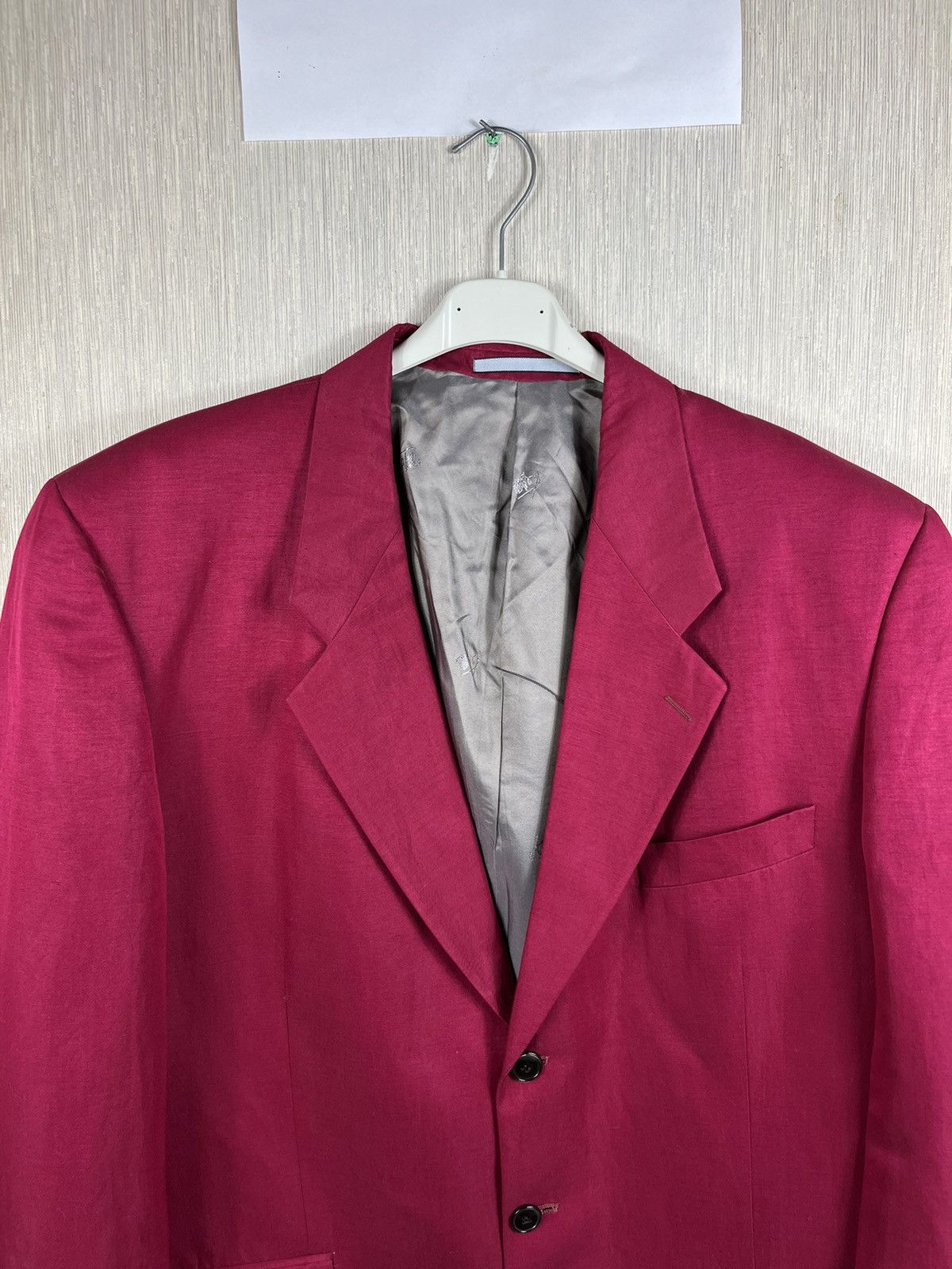 Designer × Kenzo × Vintage Kenzo homme fuchsia silk linen vintage 90s blazer jacket y2k Size US XXL / EU 58 / 5 - 5 Thumbnail