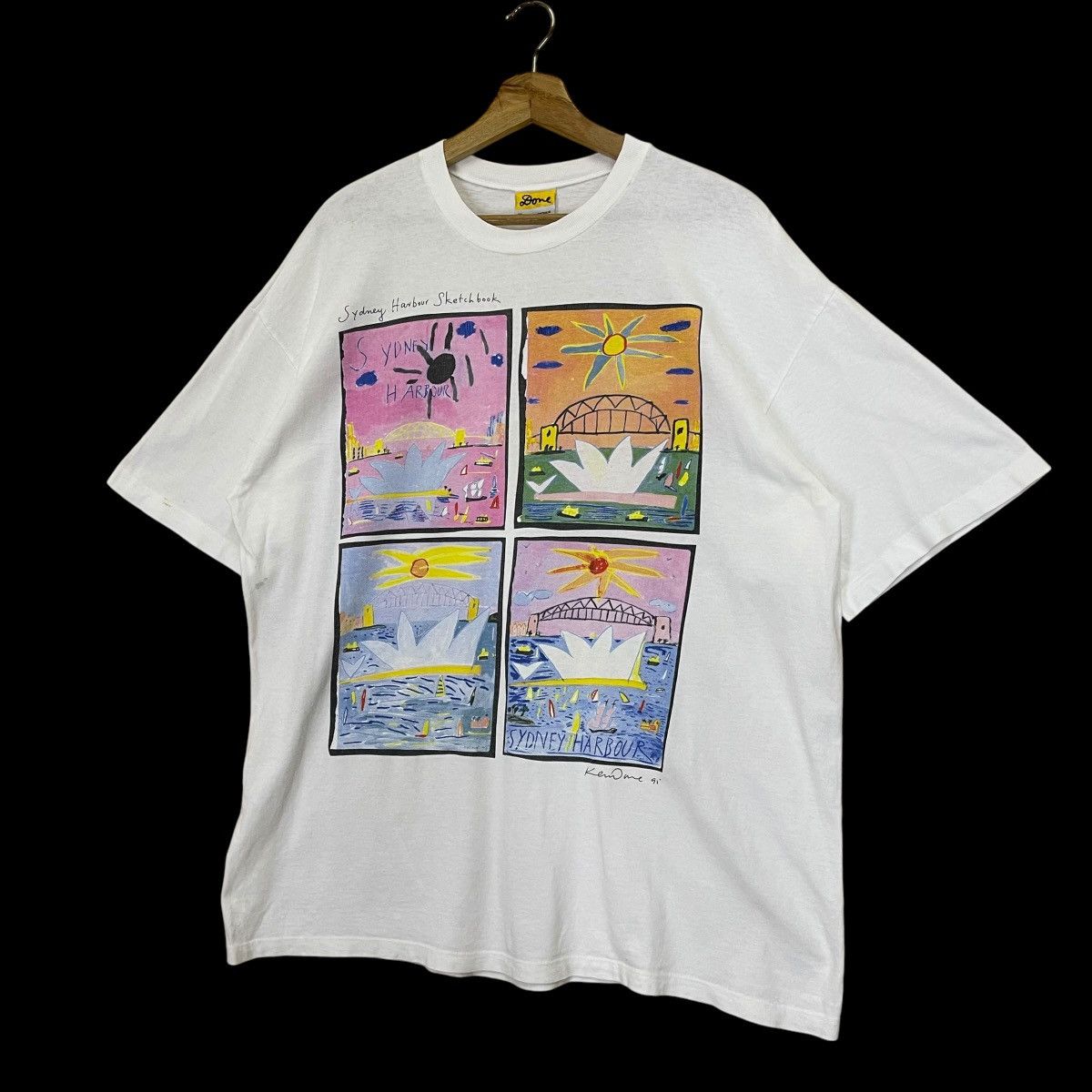 Quiksilver Vintage 90s Ken Done Big Logo Shortsleeve Tee Size US XL / EU 56 / 4 - 3 Thumbnail