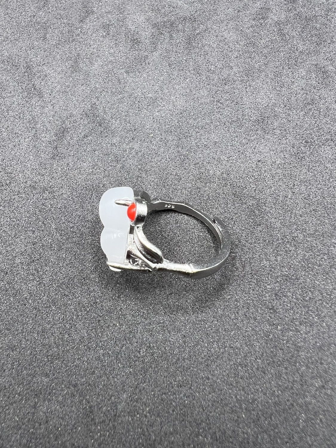 Jewelry White Gourd Jade Silver Ring - Size 7.5 Size ONE SIZE - 4 Thumbnail