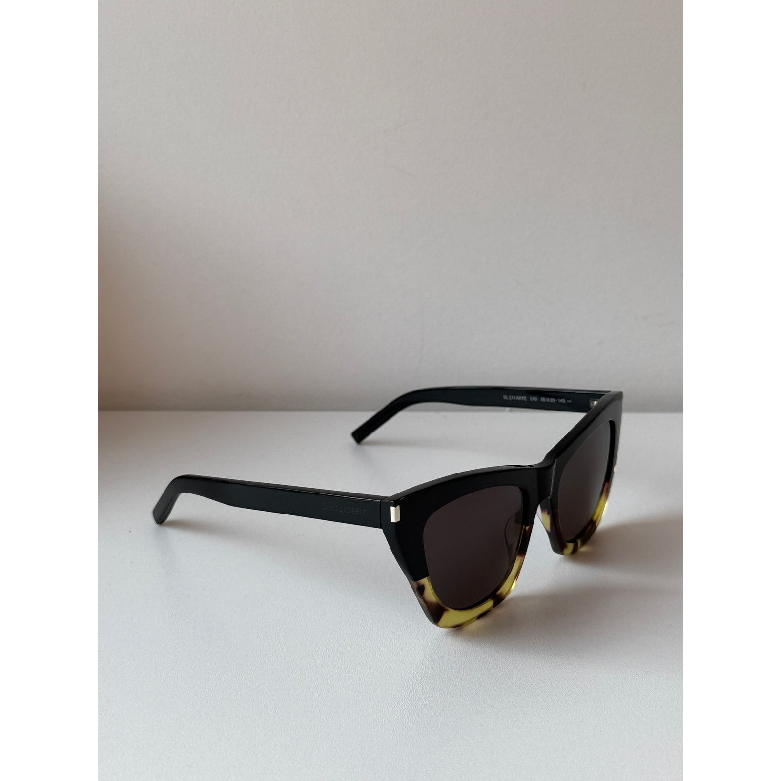 Saint Laurent Paris NEW Saint Laurent SL214 Kate Sunglasses in Black Havana Size ONE SIZE - 5 Thumbnail