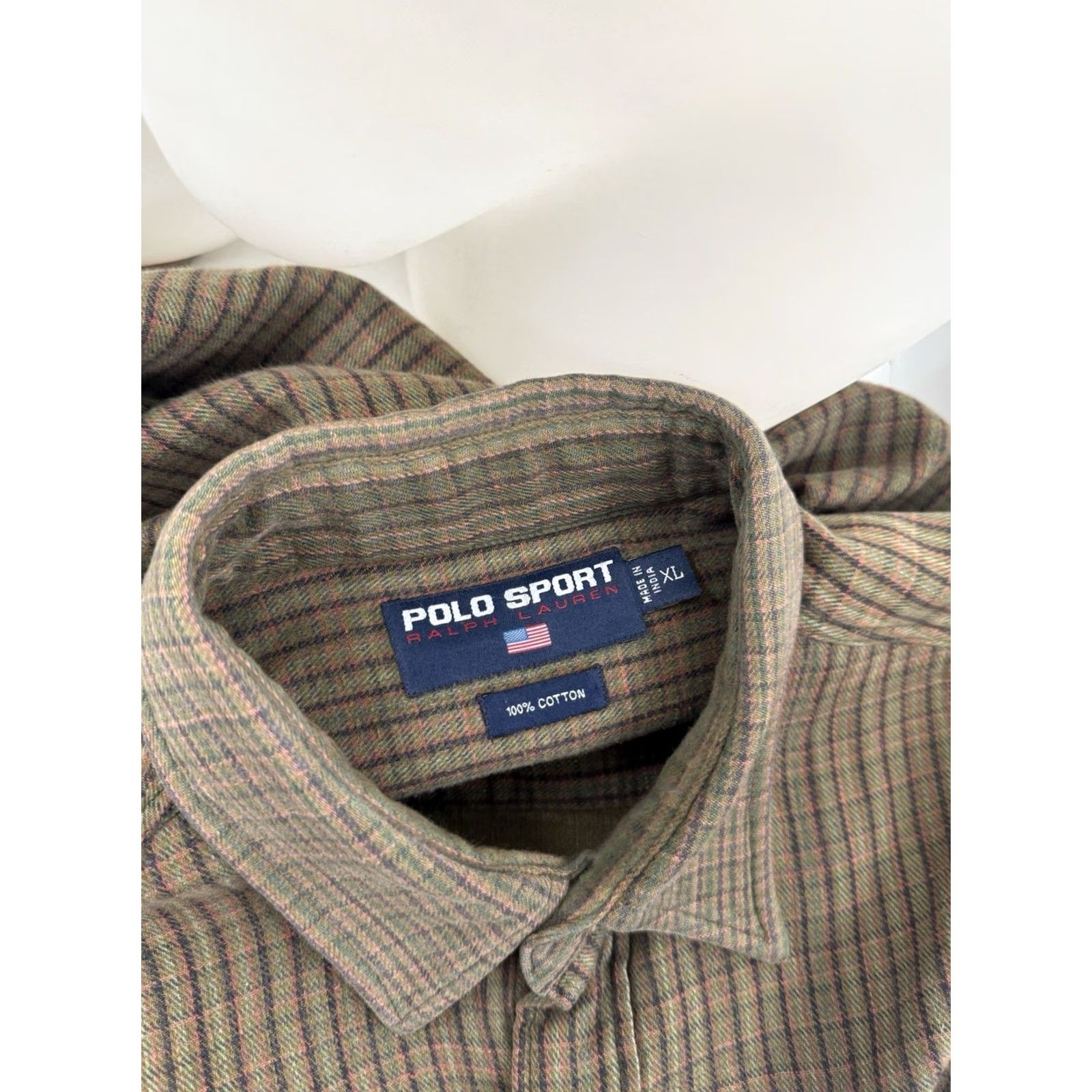 Vintage POLO SPORT Ralph Lauren - Heavy Duty Plaid Oversized XL Flannel Work Shirt Size US XL / EU 56 / 4 - 3 Thumbnail
