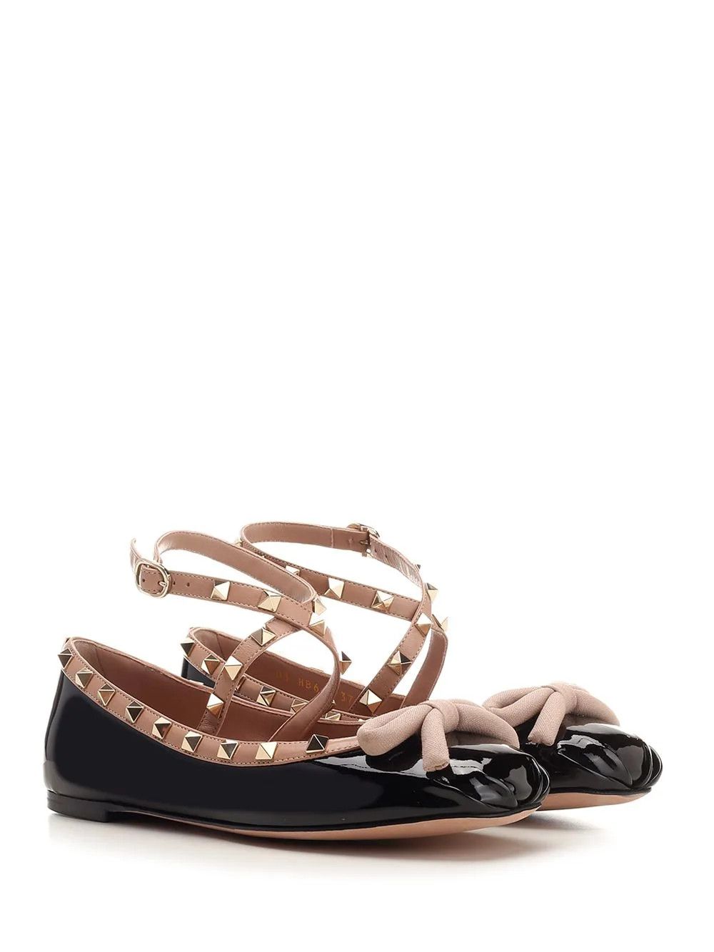 Valentino o1s22i1n0924 Rockstud Patent Leather Ballerina Flats Size US 8 / IT 38 - 2 Thumbnail