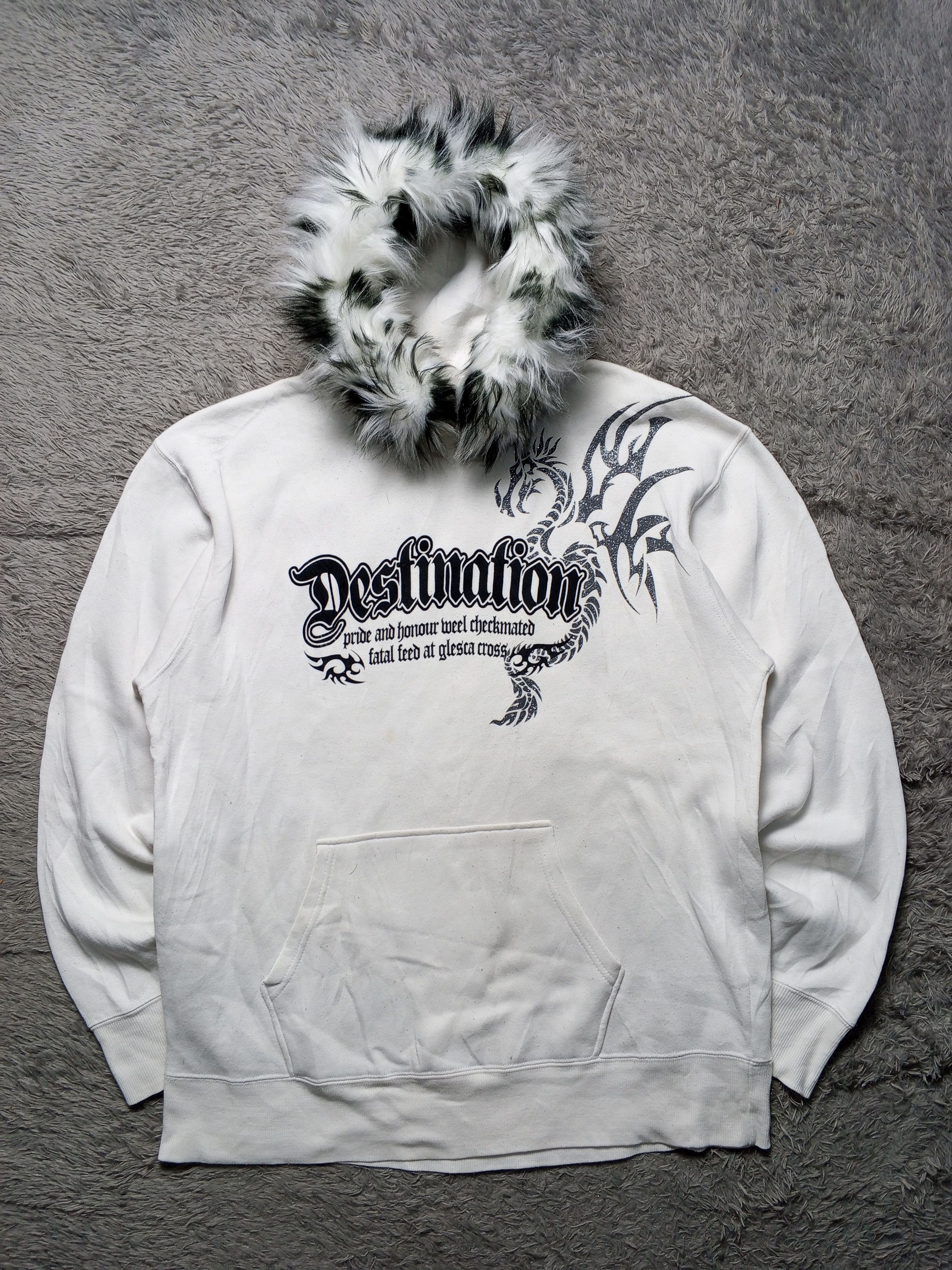 Japanese Brand Dragon Y2k Faux Fur Hoodie Japan Brand Size US XXL / EU 58 / 5 - 2 Thumbnail