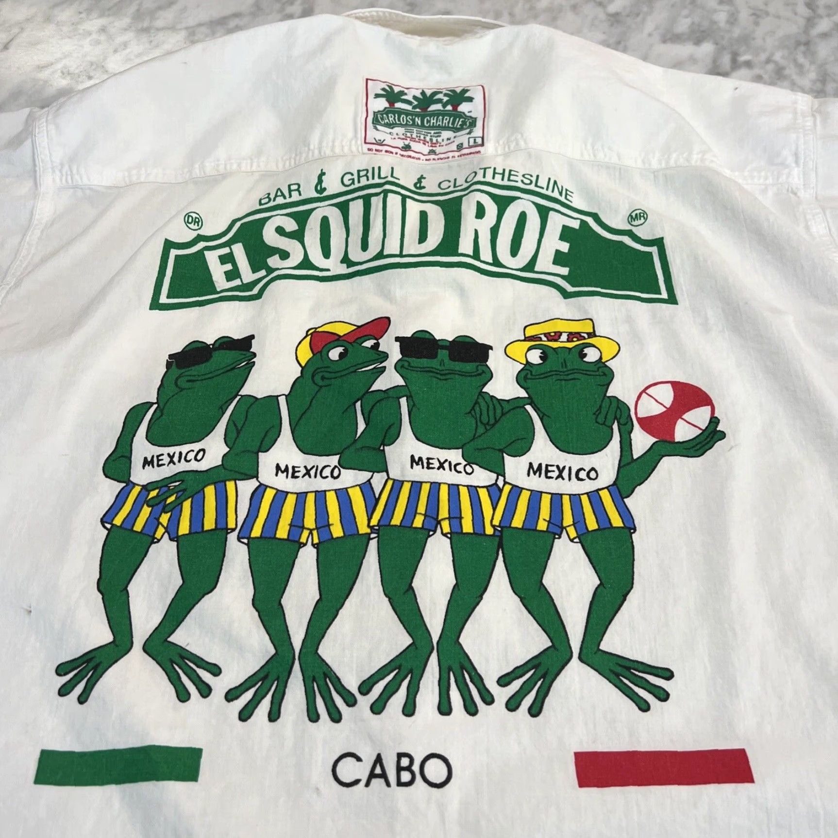 Vintage VINTAGE Carlos’N Charlie’s Button-Up Shirt Men L White Cotton 90s Mexico Casual Party/Cocktail Size US L / EU 52-54 / 3 - 3 Thumbnail