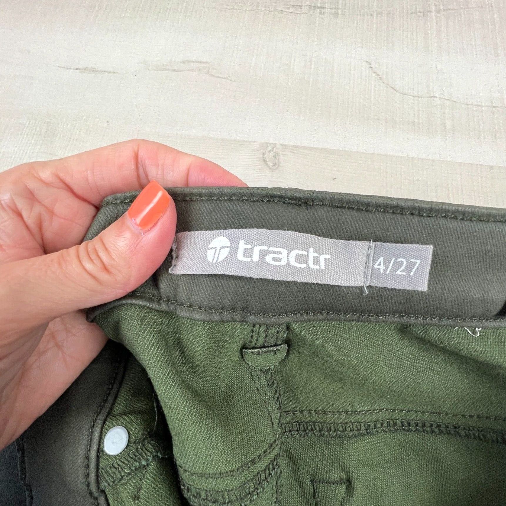 Vintage Tractr Women's Green Skinny Jeans High Rise Stretch Size 4/27 Size 27" / US 4 / IT 40 - 4 Thumbnail