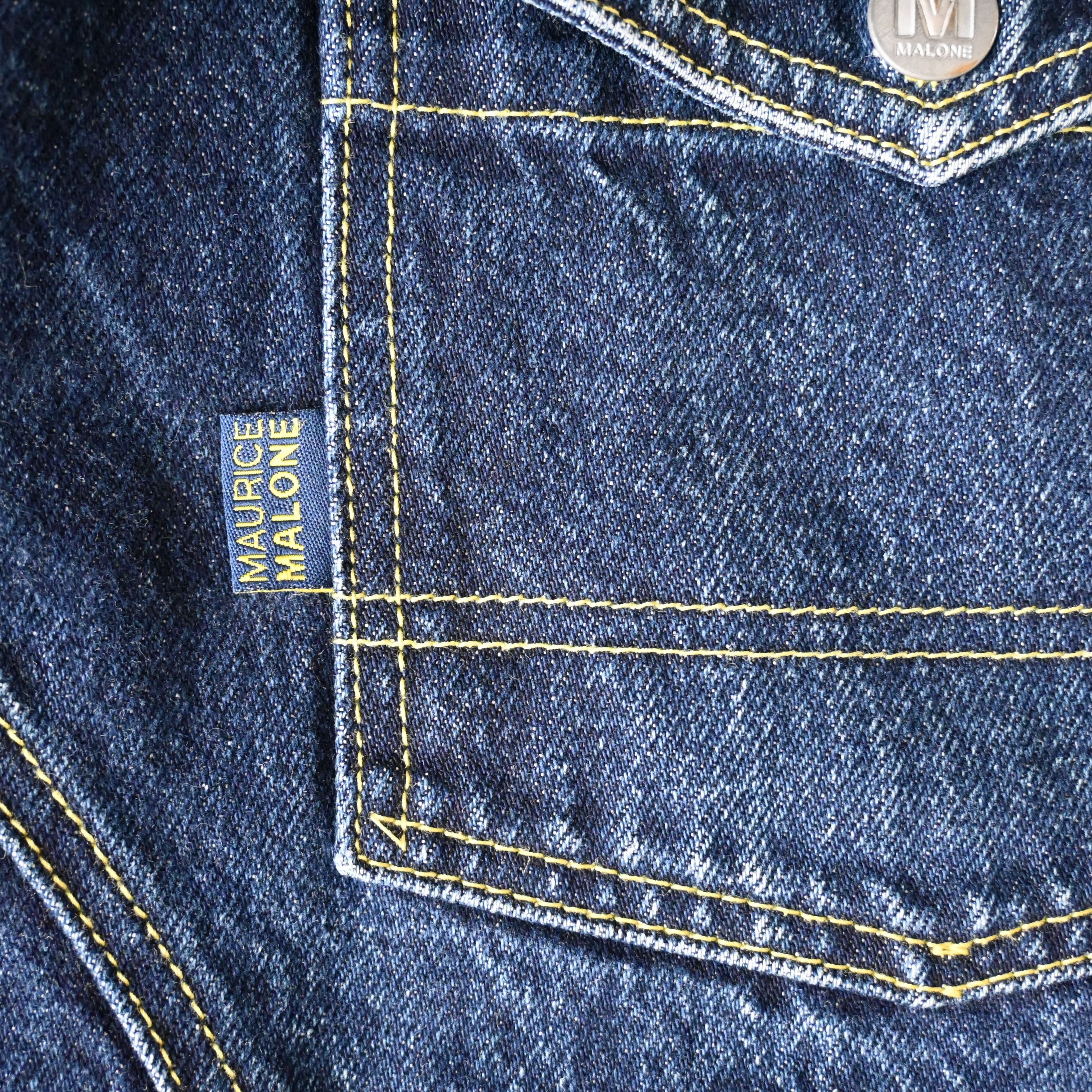 Vintage VTG MO JEANS by Maurice Malone reflective logo denim trucker Size US XXL / EU 58 / 5 - 13 Thumbnail