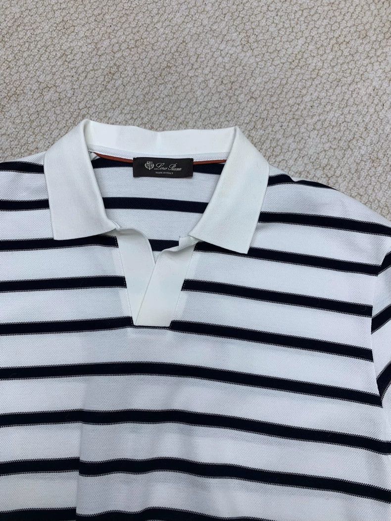 Loro Piana LORO PIANA size52 White black fine striped sea soul beads f Size US XL / EU 56 / 4 - 6 Thumbnail